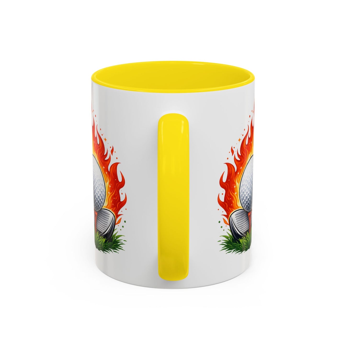 Hot Shot Energy Golf Mug Flaming Golf Ball Accent Mug - SJM Print Store