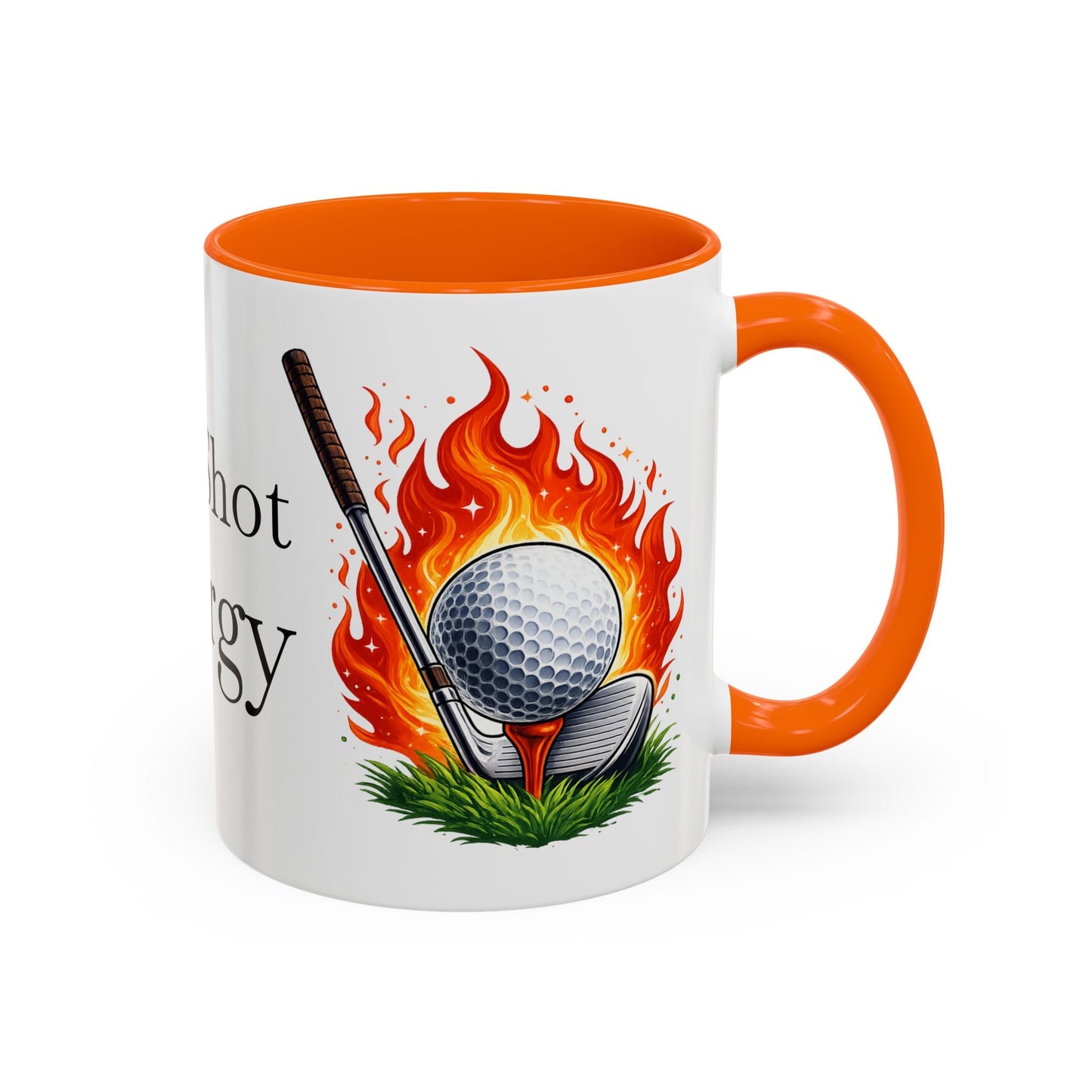 Hot Shot Energy Golf Mug Flaming Golf Ball Accent Mug - SJM Print Store