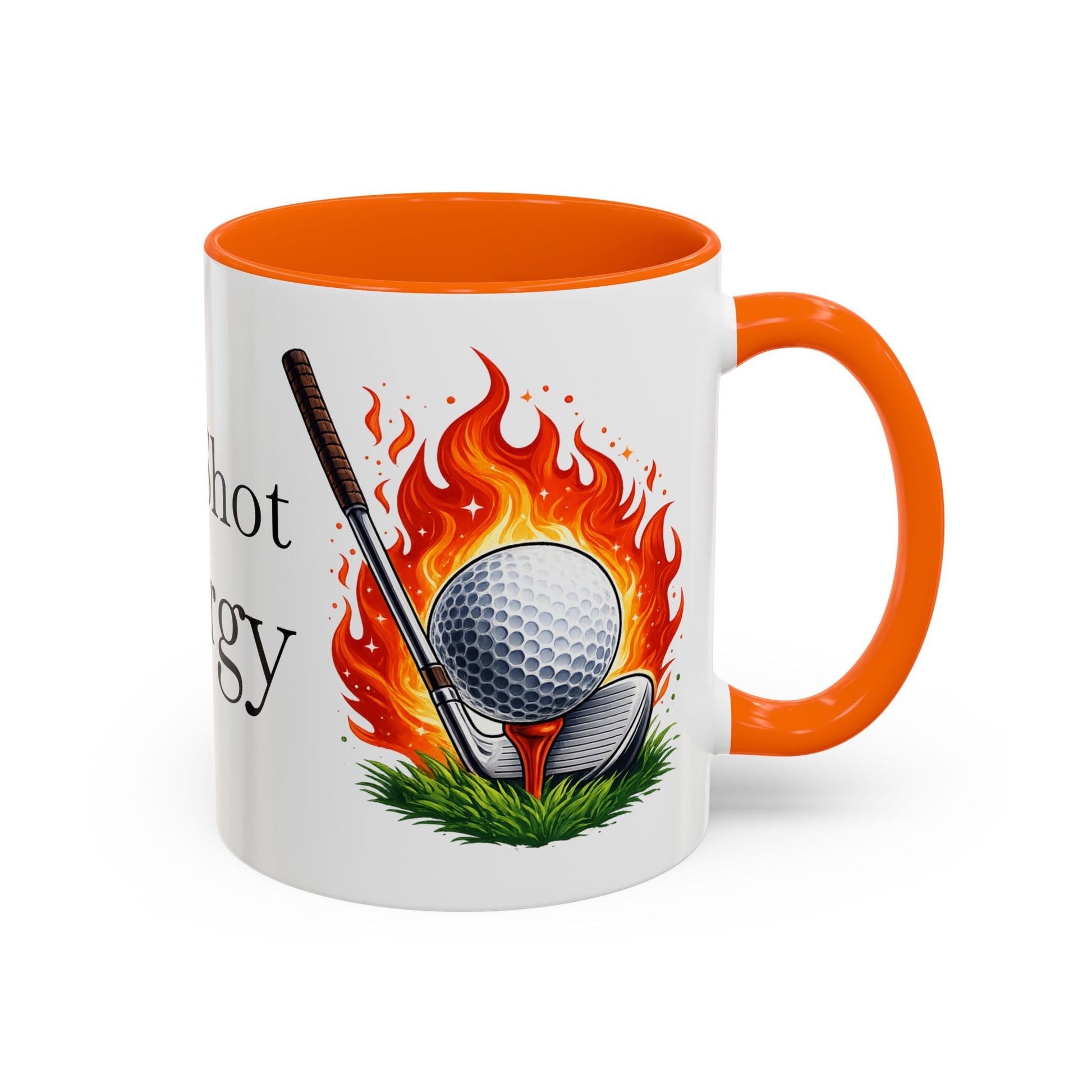 Hot Shot Energy Golf Mug Flaming Golf Ball Accent Mug - SJM Print Store