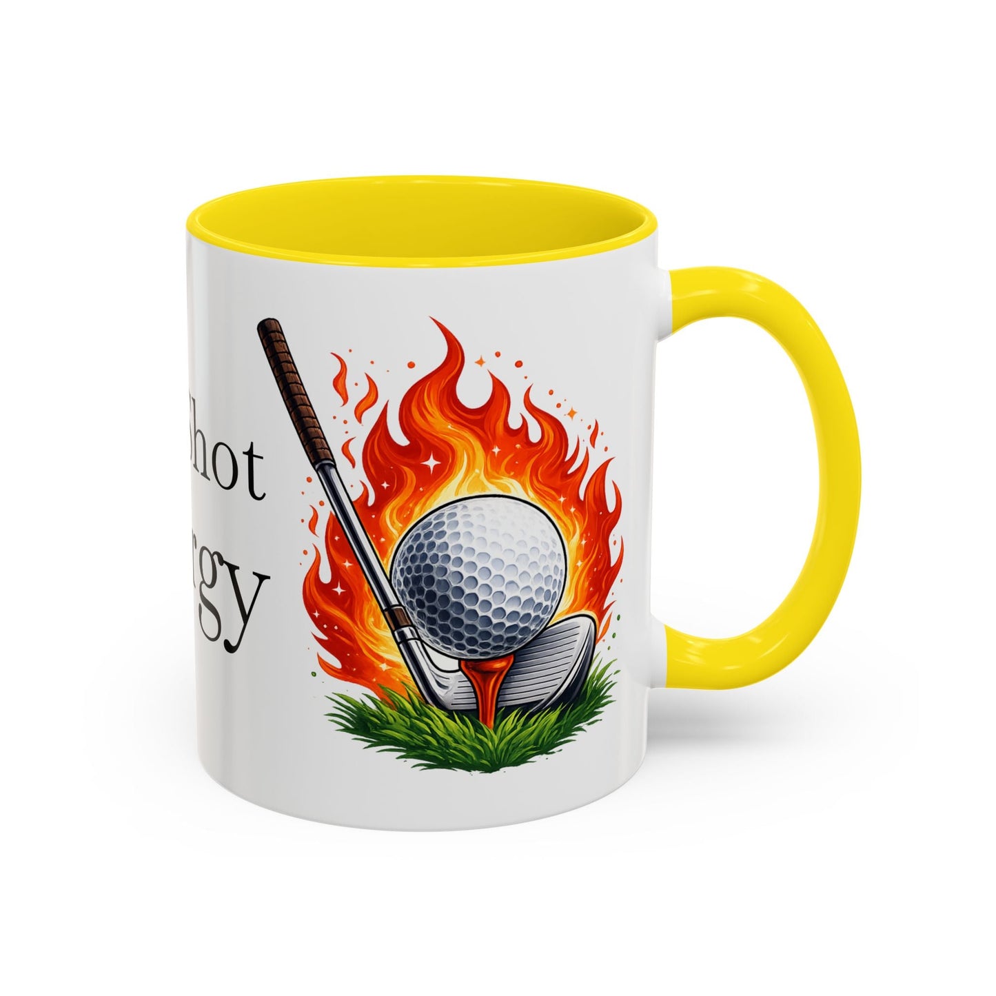 Hot Shot Energy Golf Mug Flaming Golf Ball Accent Mug - SJM Print Store