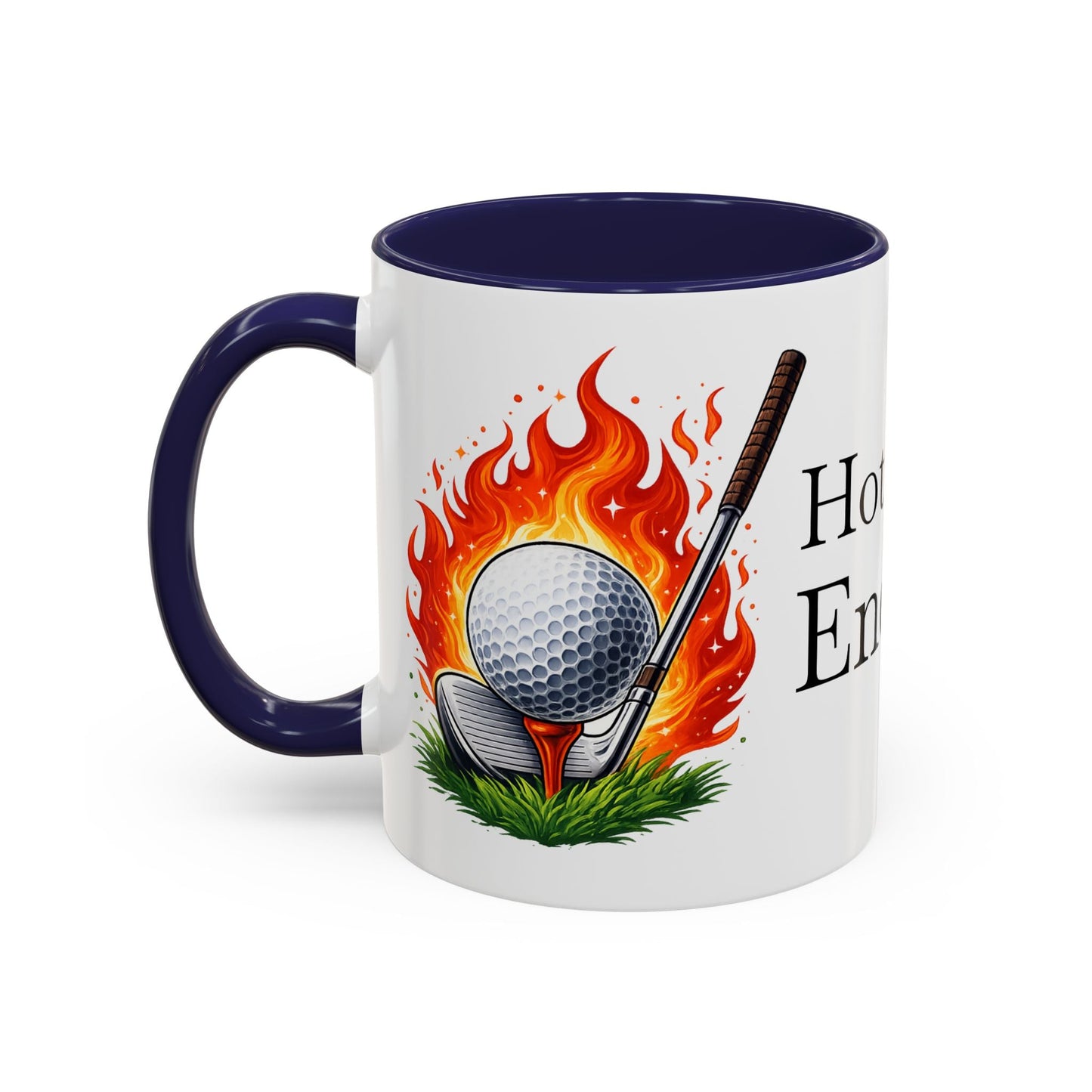 Hot Shot Energy Golf Mug Flaming Golf Ball Accent Mug - SJM Print Store