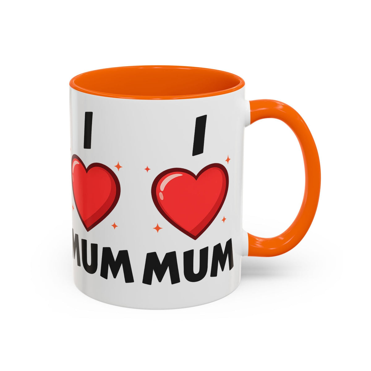 I Love Mum Accent Mug | Mother's Day Coffee Mug | Tea Mug Gift for Mum | Red Ceramic Mug | Gifts & Lifestyle - SJM Print Store
