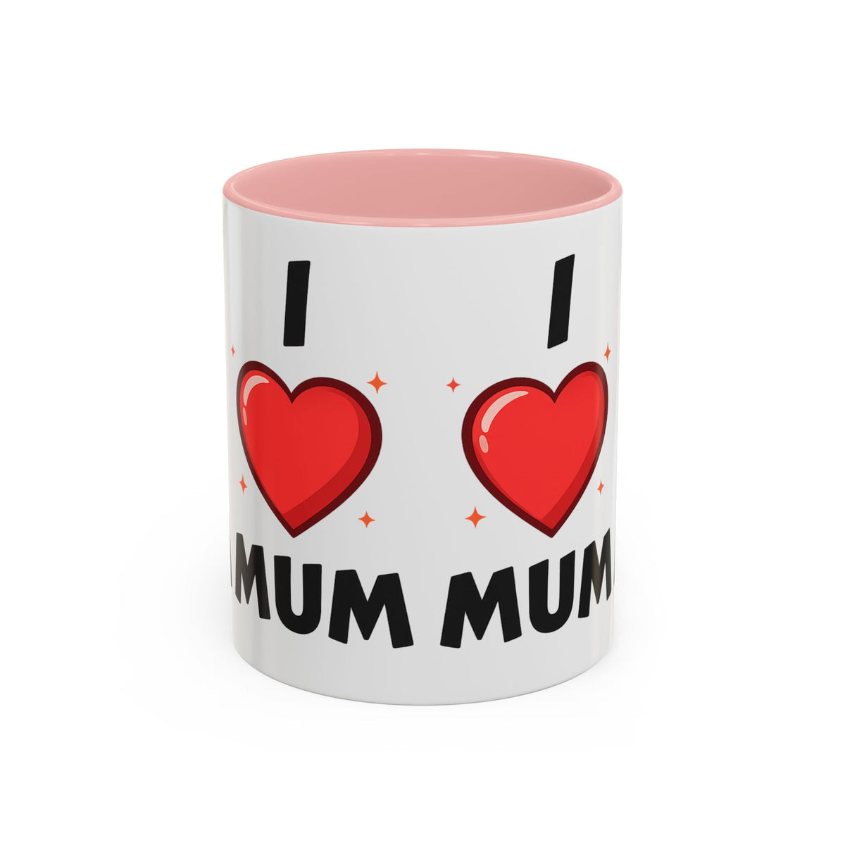 I Love Mum Accent Mug | Mother's Day Coffee Mug | Tea Mug Gift for Mum | Red Ceramic Mug | Gifts & Lifestyle - SJM Print Store