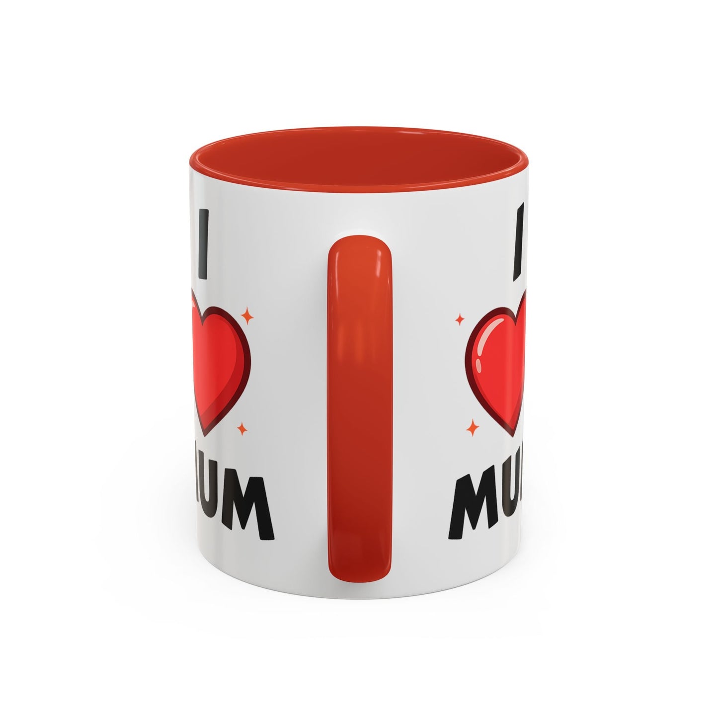 I Love Mum Accent Mug | Mother's Day Coffee Mug | Tea Mug Gift for Mum | Red Ceramic Mug | Gifts & Lifestyle - SJM Print Store