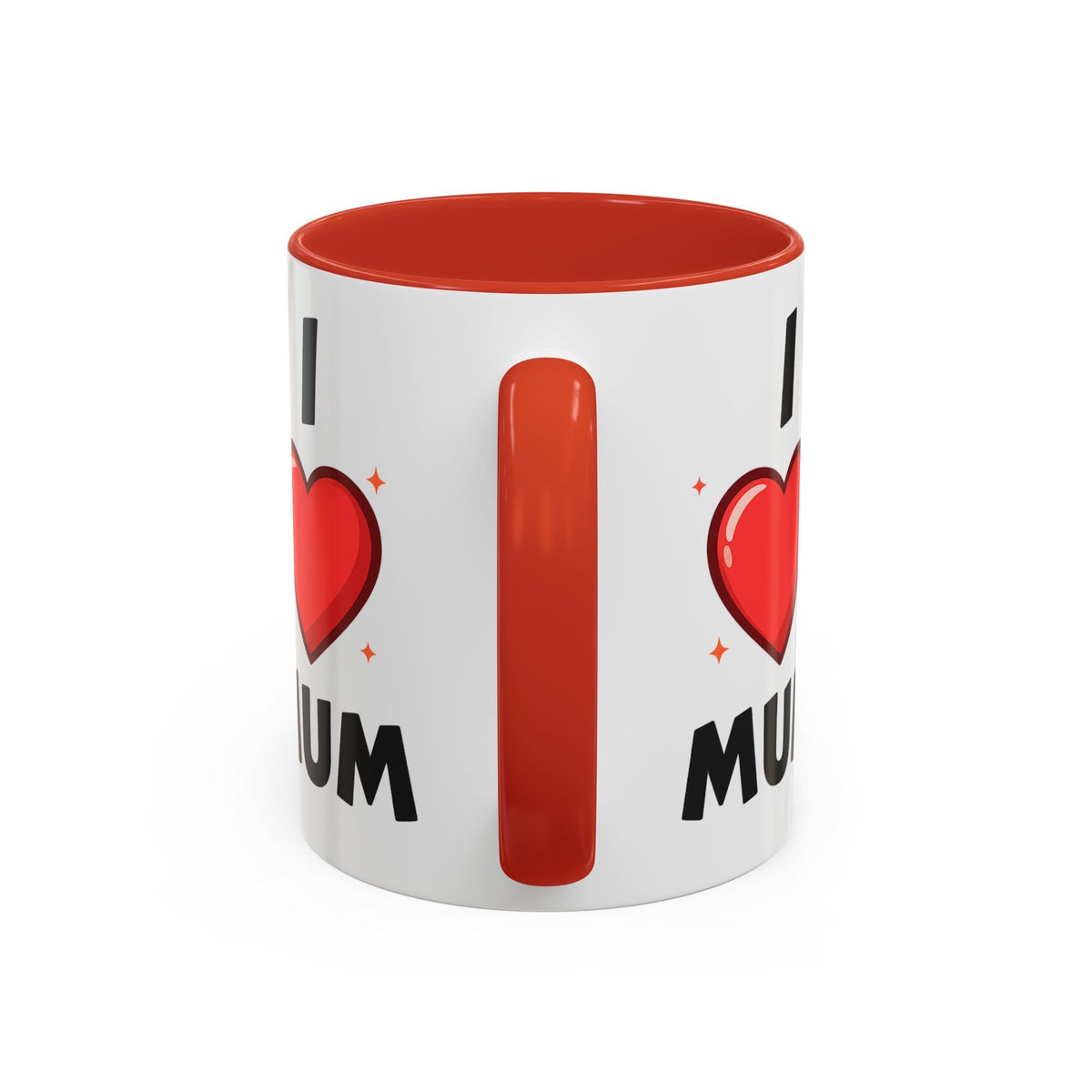 I Love Mum Accent Mug | Mother's Day Coffee Mug | Tea Mug Gift for Mum | Red Ceramic Mug | Gifts & Lifestyle - SJM Print Store