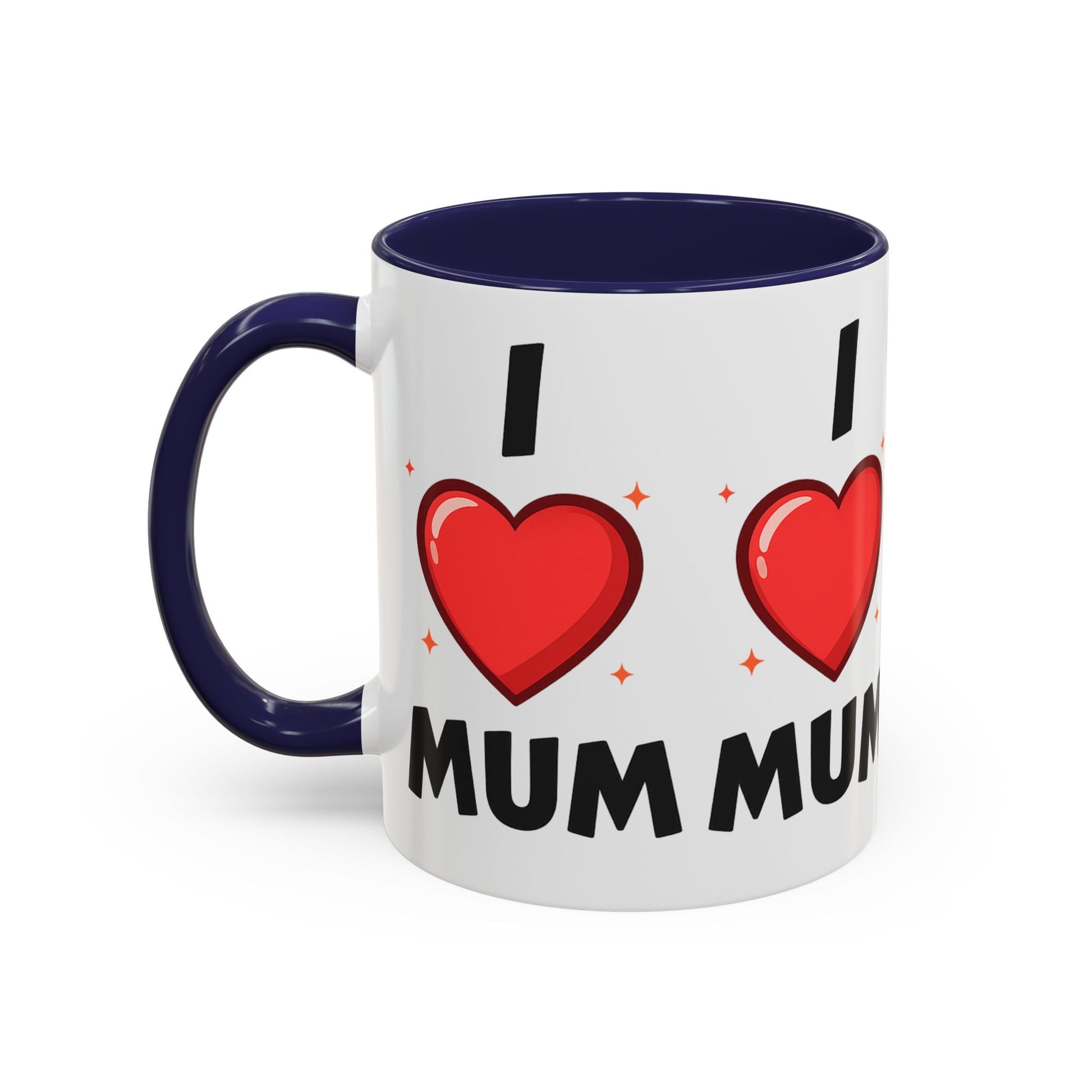 I Love Mum Accent Mug | Mother's Day Coffee Mug | Tea Mug Gift for Mum | Red Ceramic Mug | Gifts & Lifestyle - SJM Print Store