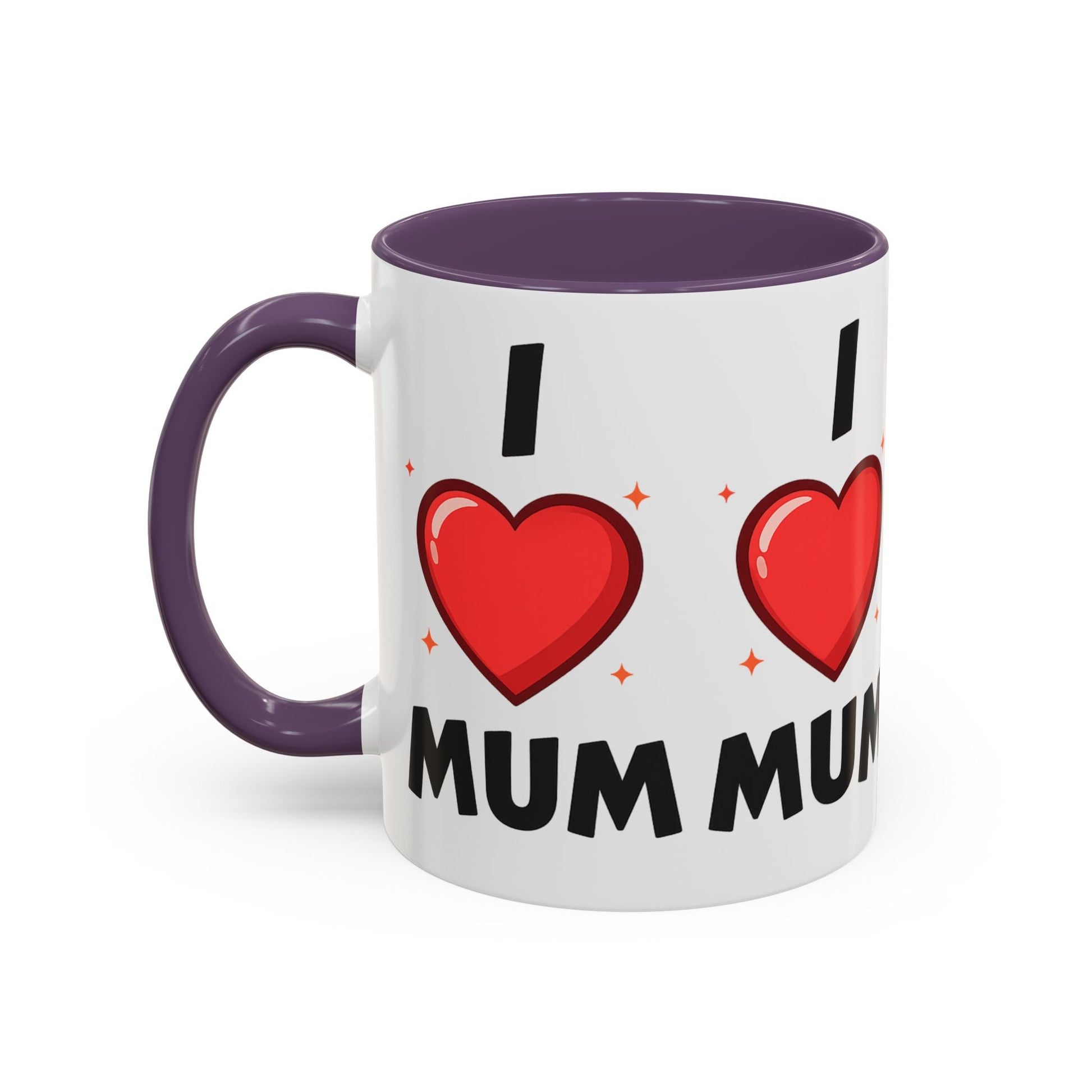 I Love Mum Accent Mug | Mother's Day Coffee Mug | Tea Mug Gift for Mum | Red Ceramic Mug | Gifts & Lifestyle - SJM Print Store