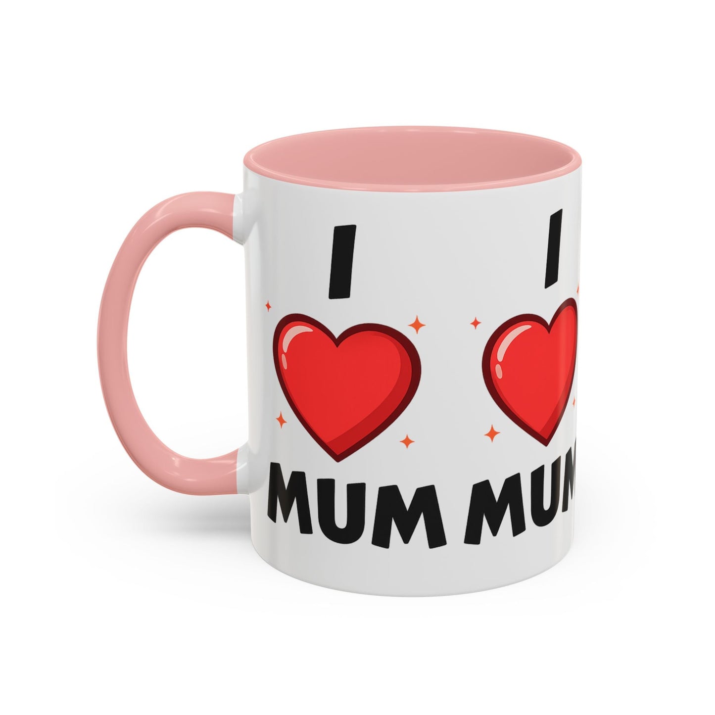 I Love Mum Accent Mug | Mother's Day Coffee Mug | Tea Mug Gift for Mum | Red Ceramic Mug | Gifts & Lifestyle - SJM Print Store