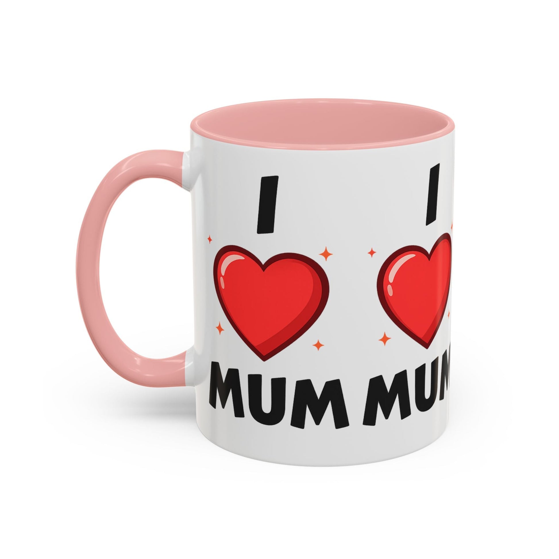 I Love Mum Accent Mug | Mother's Day Coffee Mug | Tea Mug Gift for Mum | Red Ceramic Mug | Gifts & Lifestyle - SJM Print Store