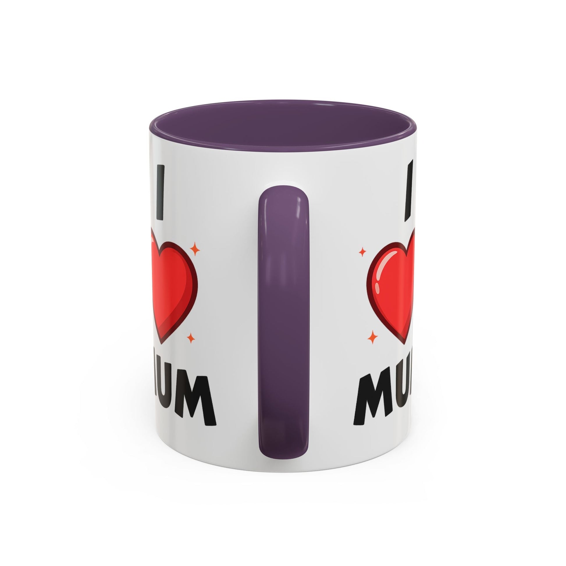 I Love Mum Accent Mug | Mother's Day Coffee Mug | Tea Mug Gift for Mum | Red Ceramic Mug | Gifts & Lifestyle - SJM Print Store