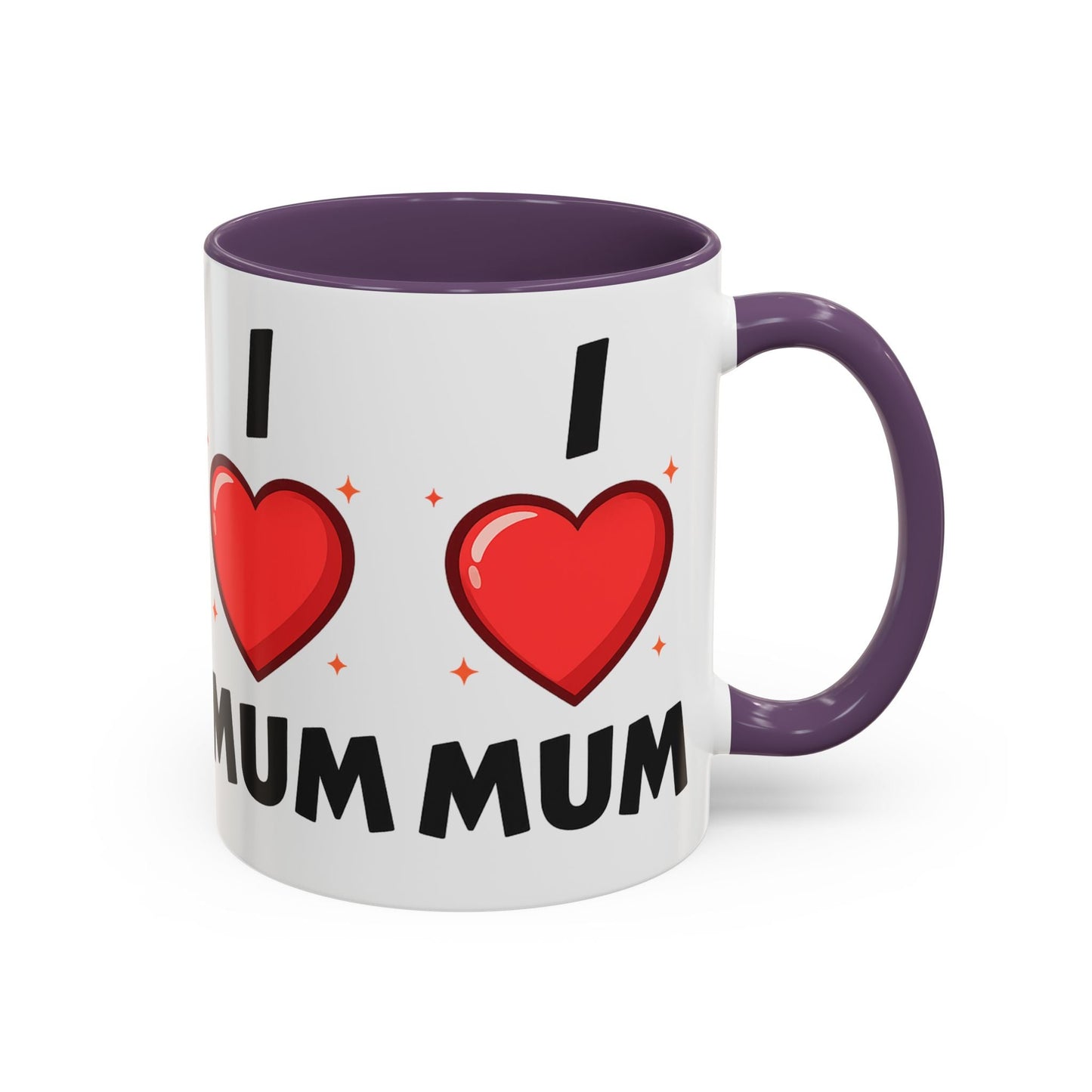 I Love Mum Accent Mug | Mother's Day Coffee Mug | Tea Mug Gift for Mum | Red Ceramic Mug | Gifts & Lifestyle - SJM Print Store
