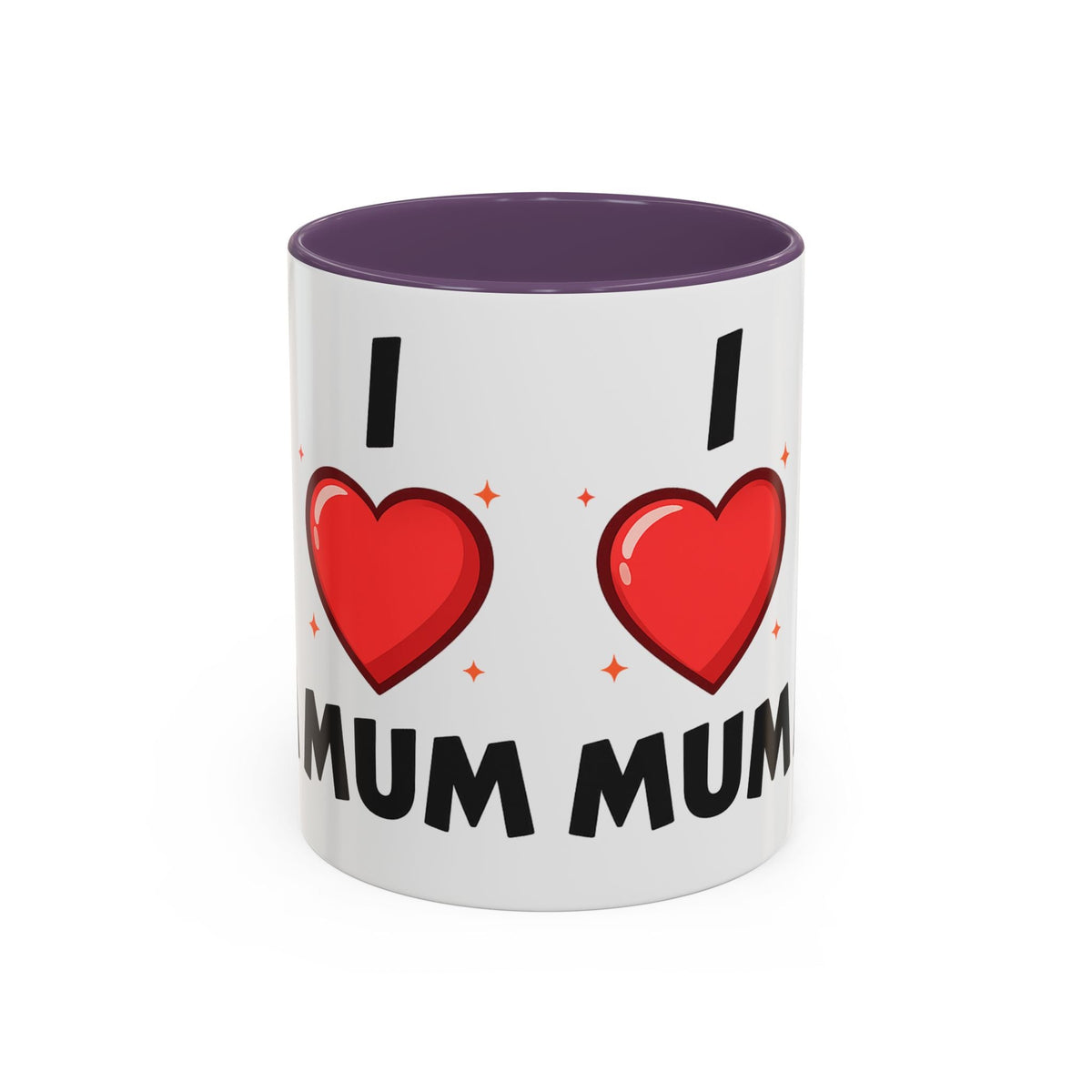 I Love Mum Accent Mug | Mother's Day Coffee Mug | Tea Mug Gift for Mum | Red Ceramic Mug | Gifts & Lifestyle - SJM Print Store