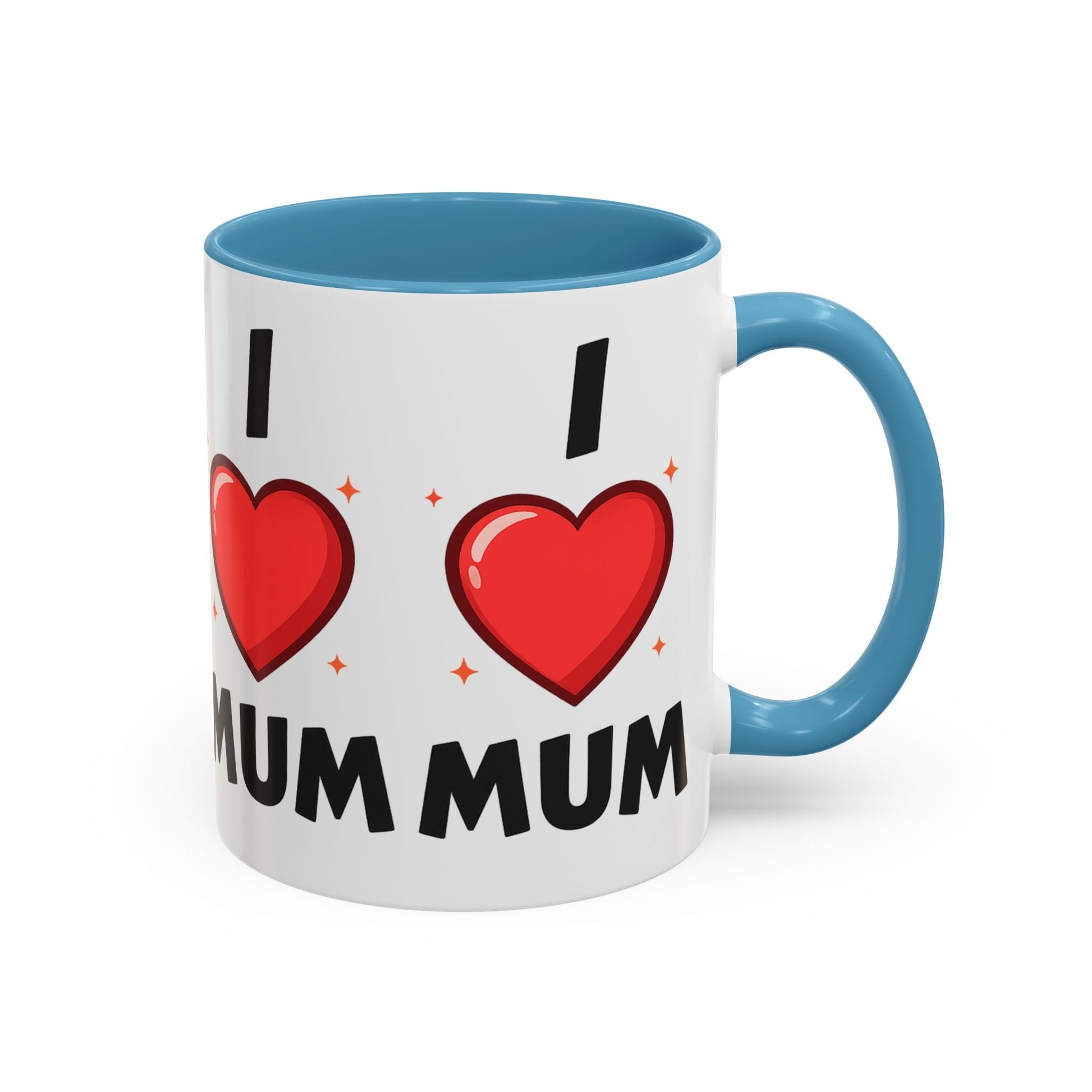 I Love Mum Accent Mug | Mother's Day Coffee Mug | Tea Mug Gift for Mum | Red Ceramic Mug | Gifts & Lifestyle - SJM Print Store