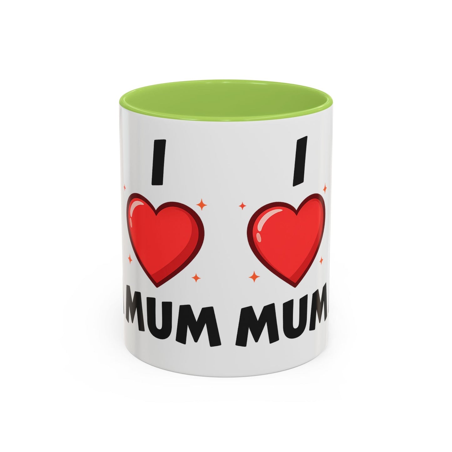I Love Mum Accent Mug | Mother's Day Coffee Mug | Tea Mug Gift for Mum | Red Ceramic Mug | Gifts & Lifestyle - SJM Print Store