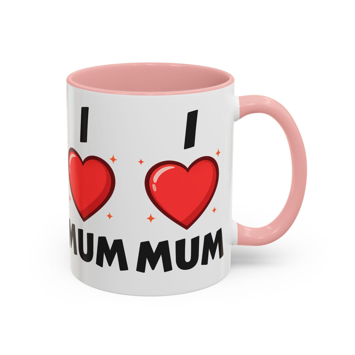I Love Mum Accent Mug | Mother's Day Coffee Mug | Tea Mug Gift for Mum | Red Ceramic Mug | Gifts & Lifestyle - SJM Print Store
