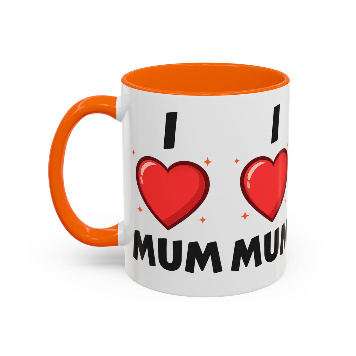 I Love Mum Accent Mug | Mother's Day Coffee Mug | Tea Mug Gift for Mum | Red Ceramic Mug | Gifts & Lifestyle - SJM Print Store
