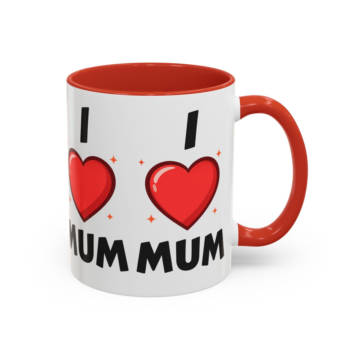 I Love Mum Accent Mug | Mother's Day Coffee Mug | Tea Mug Gift for Mum | Red Ceramic Mug | Gifts & Lifestyle - SJM Print Store