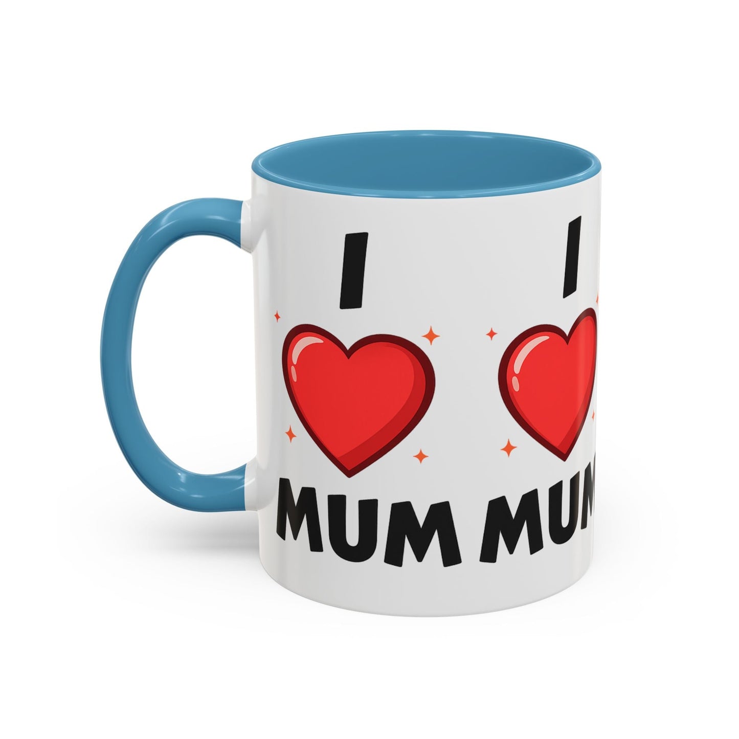 I Love Mum Accent Mug | Mother's Day Coffee Mug | Tea Mug Gift for Mum | Red Ceramic Mug | Gifts & Lifestyle - SJM Print Store