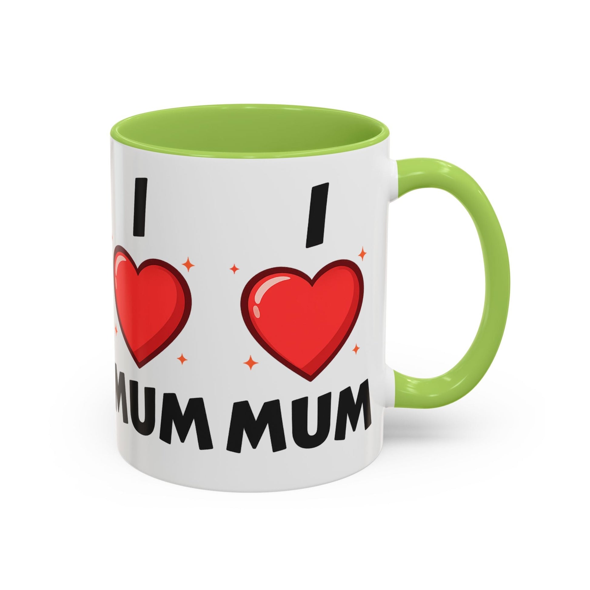 I Love Mum Accent Mug | Mother's Day Coffee Mug | Tea Mug Gift for Mum | Red Ceramic Mug | Gifts & Lifestyle - SJM Print Store