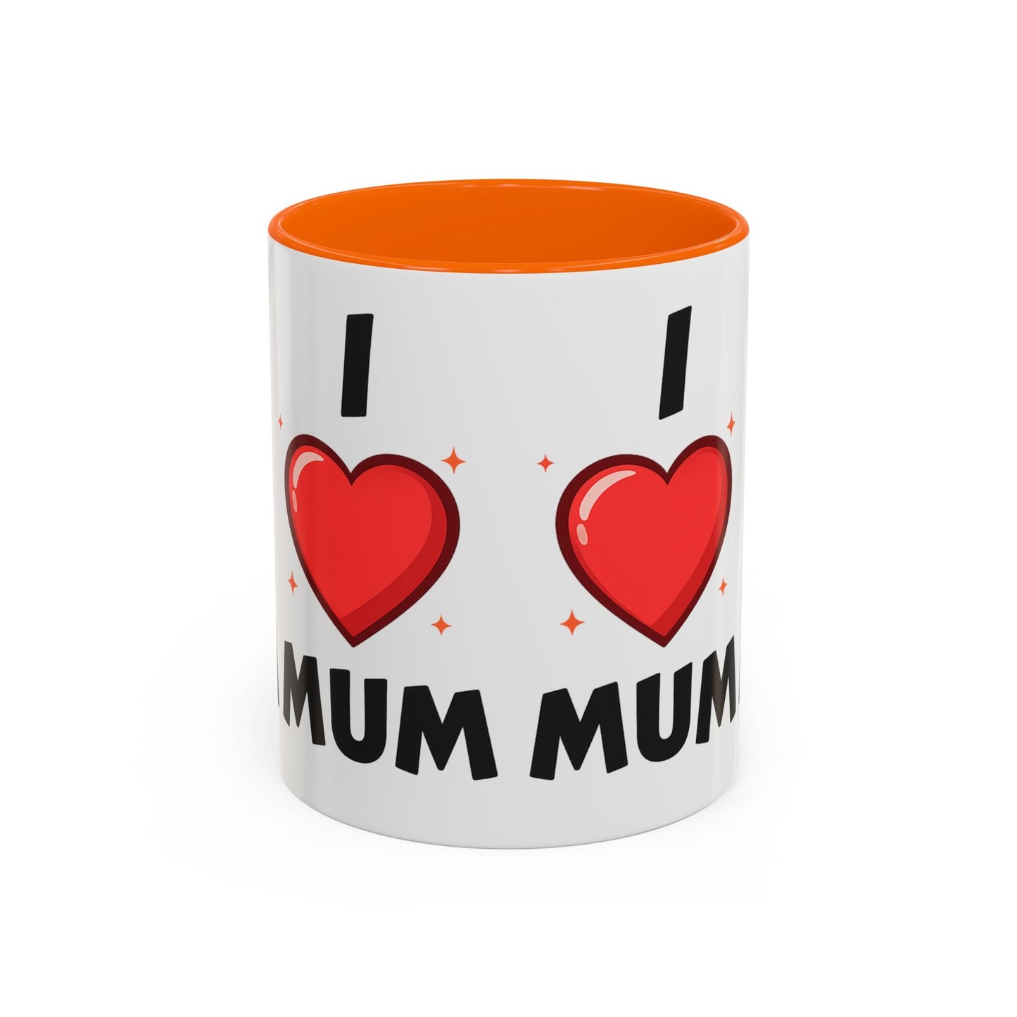 I Love Mum Accent Mug | Mother's Day Coffee Mug | Tea Mug Gift for Mum | Red Ceramic Mug | Gifts & Lifestyle - SJM Print Store