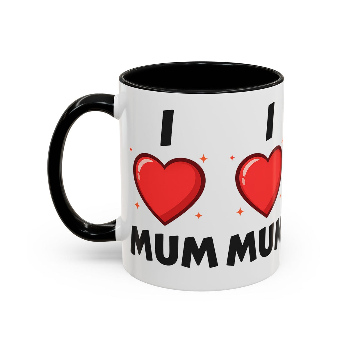 I Love Mum Accent Mug | Mother's Day Coffee Mug | Tea Mug Gift for Mum | Red Ceramic Mug | Gifts & Lifestyle - SJM Print Store