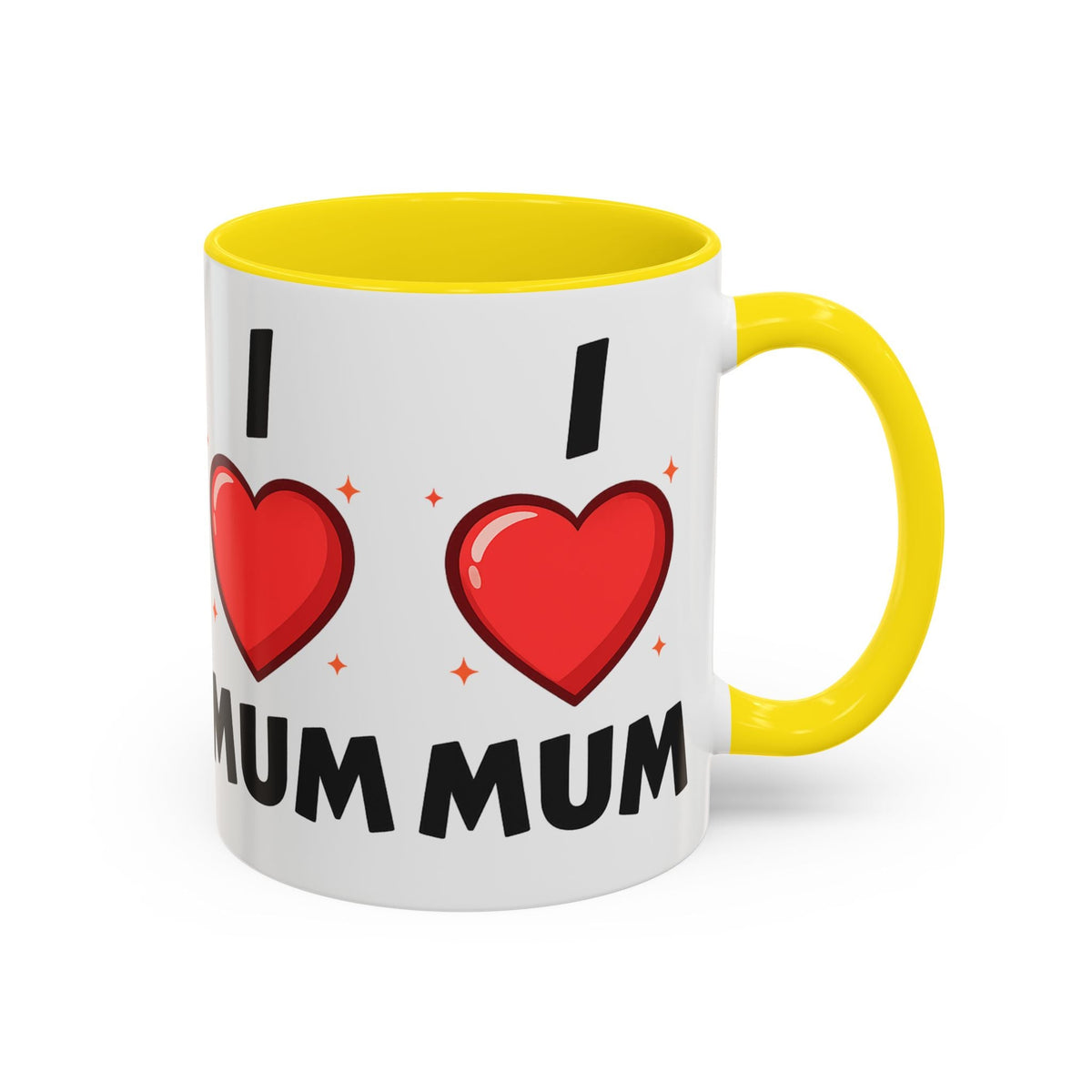 I Love Mum Accent Mug | Mother's Day Coffee Mug | Tea Mug Gift for Mum | Red Ceramic Mug | Gifts & Lifestyle - SJM Print Store
