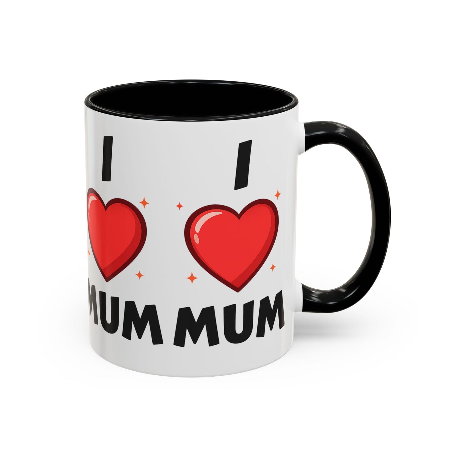 I Love Mum Accent Mug | Mother's Day Coffee Mug | Tea Mug Gift for Mum | Red Ceramic Mug | Gifts & Lifestyle - SJM Print Store