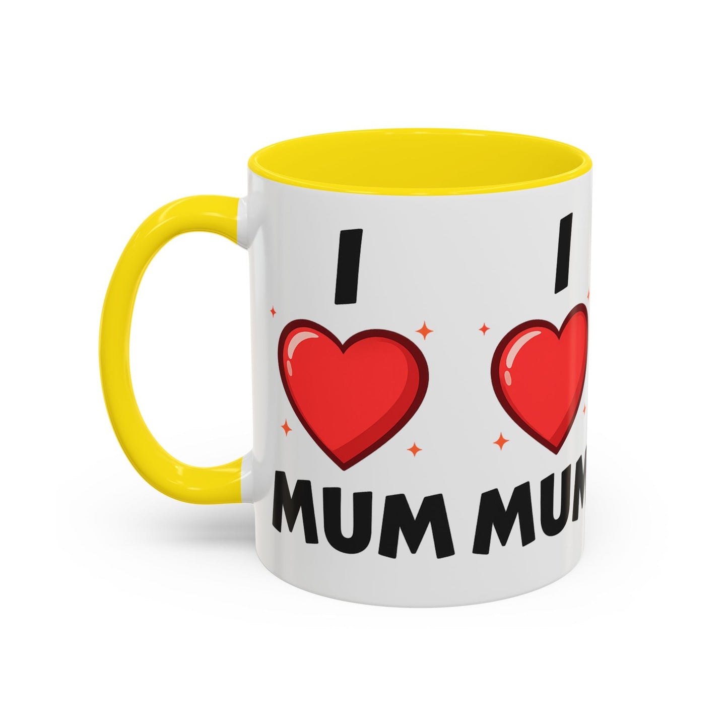 I Love Mum Accent Mug | Mother's Day Coffee Mug | Tea Mug Gift for Mum | Red Ceramic Mug | Gifts & Lifestyle - SJM Print Store
