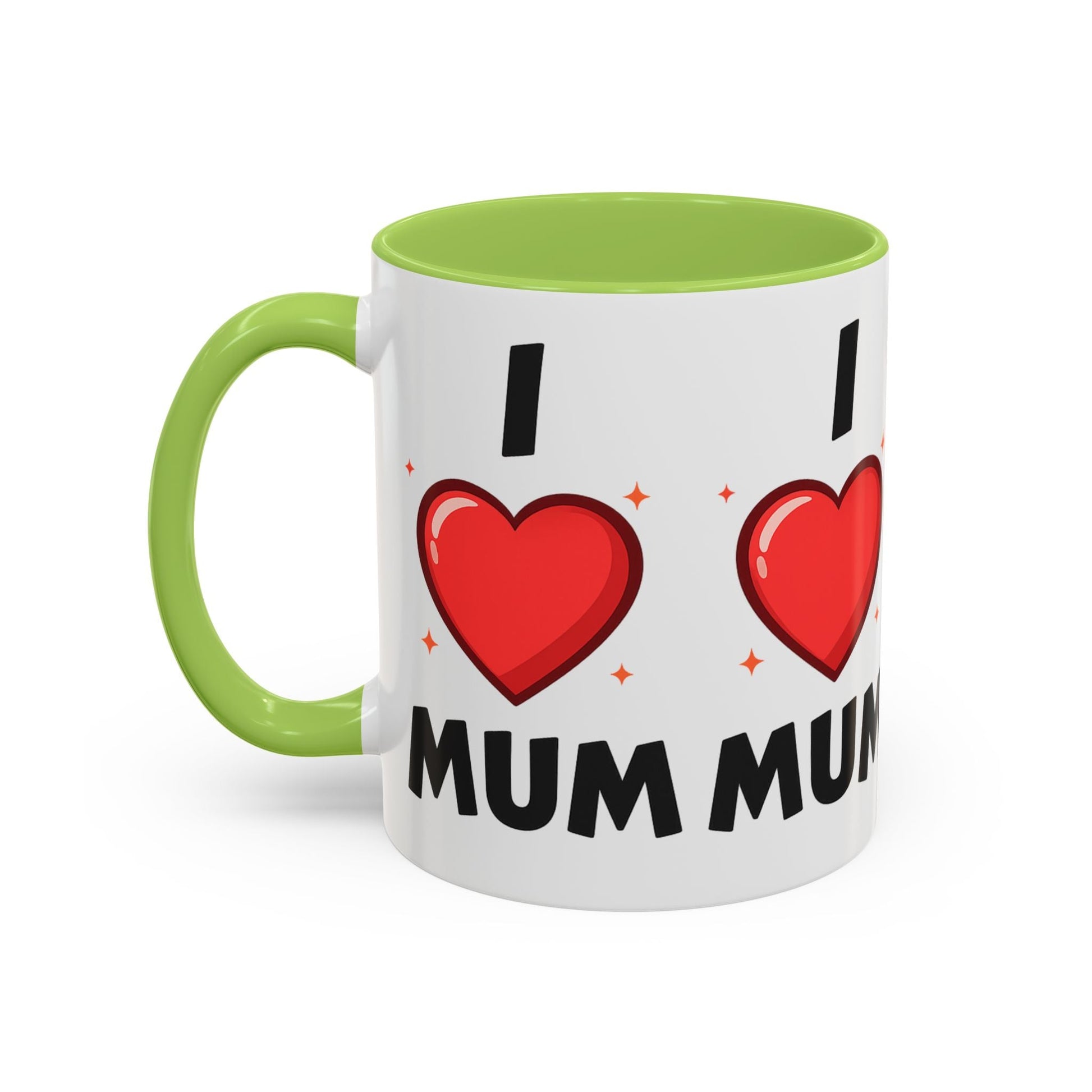 I Love Mum Accent Mug | Mother's Day Coffee Mug | Tea Mug Gift for Mum | Red Ceramic Mug | Gifts & Lifestyle - SJM Print Store