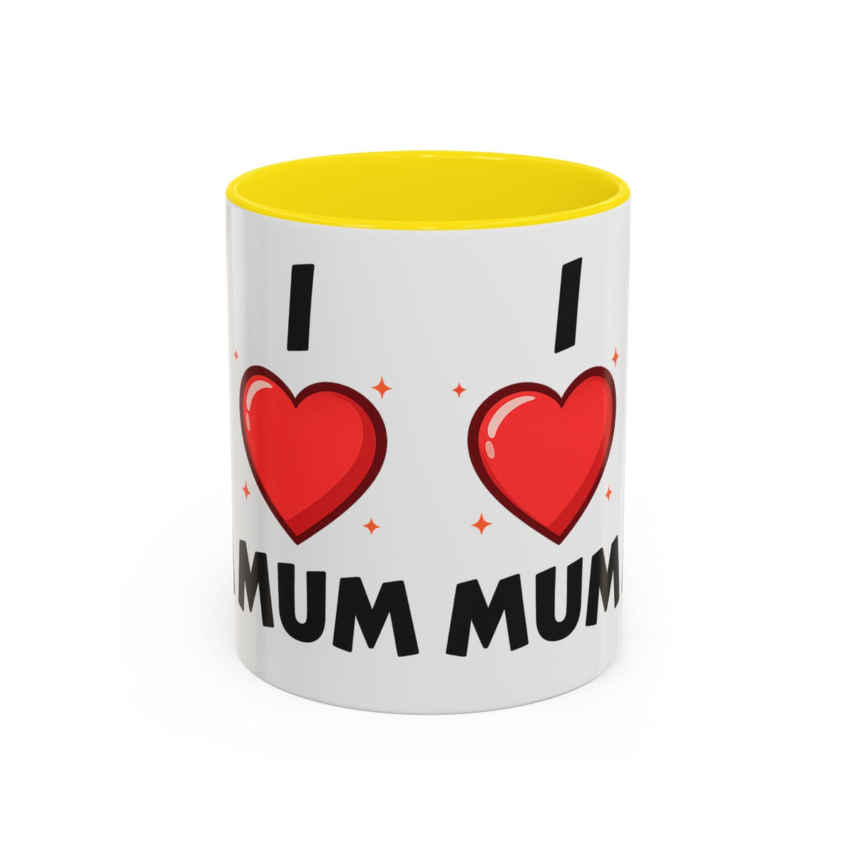 I Love Mum Accent Mug | Mother's Day Coffee Mug | Tea Mug Gift for Mum | Red Ceramic Mug | Gifts & Lifestyle - SJM Print Store