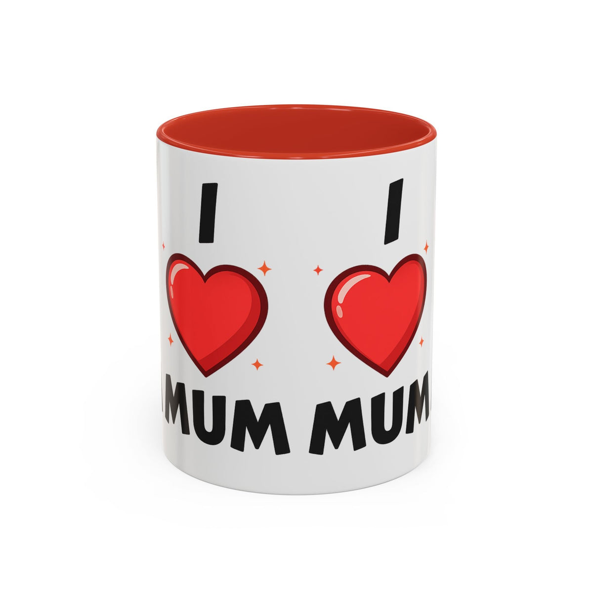 I Love Mum Accent Mug | Mother's Day Coffee Mug | Tea Mug Gift for Mum | Red Ceramic Mug | Gifts & Lifestyle - SJM Print Store