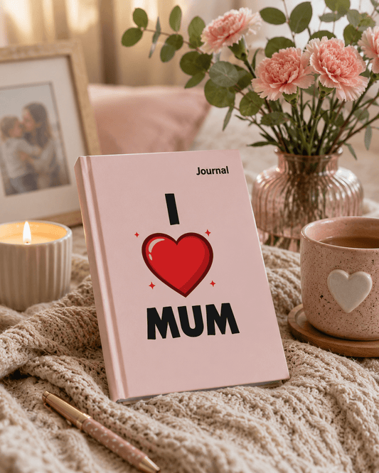 I Love Mum Hardback Journal | Lined, Plain or Graph Pages | Thoughtful Gift for Mum | Keepsake Notebook - SJM Print Store