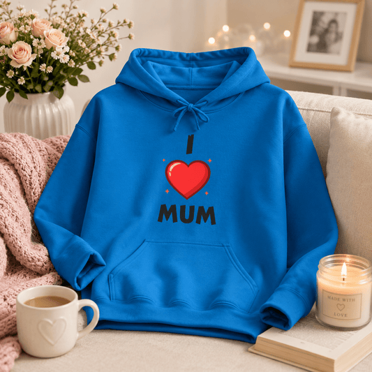 I Love Mum Hoodie | Mother's Day Gift | Hoodie for Mum | Cozy Unisex Pullover | Gifts & Lifestyle Collection - SJM Print Store