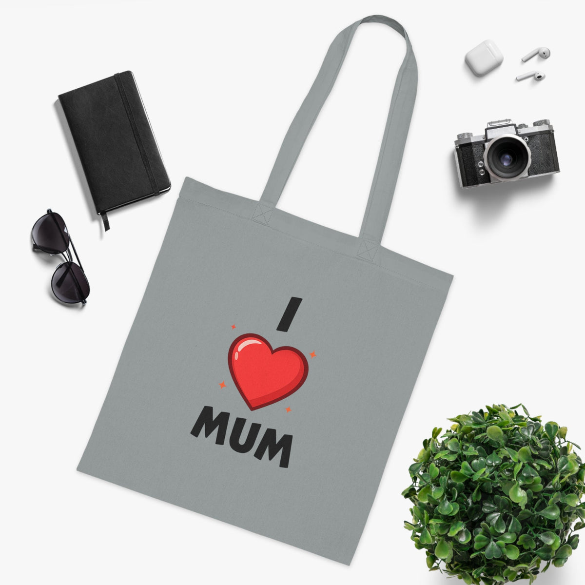 I Love Mum Tote Bag | Reusable Canvas Shopping Bag | Gift for Mum | Mother's Day Gift | Everyday Tote | Gifts & Lifestyle - SJM Print Store