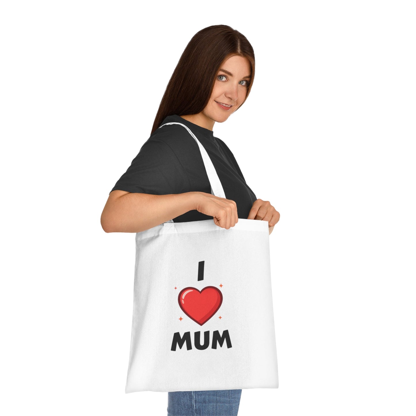I Love Mum Tote Bag | Reusable Canvas Shopping Bag | Gift for Mum | Mother's Day Gift | Everyday Tote | Gifts & Lifestyle - SJM Print Store