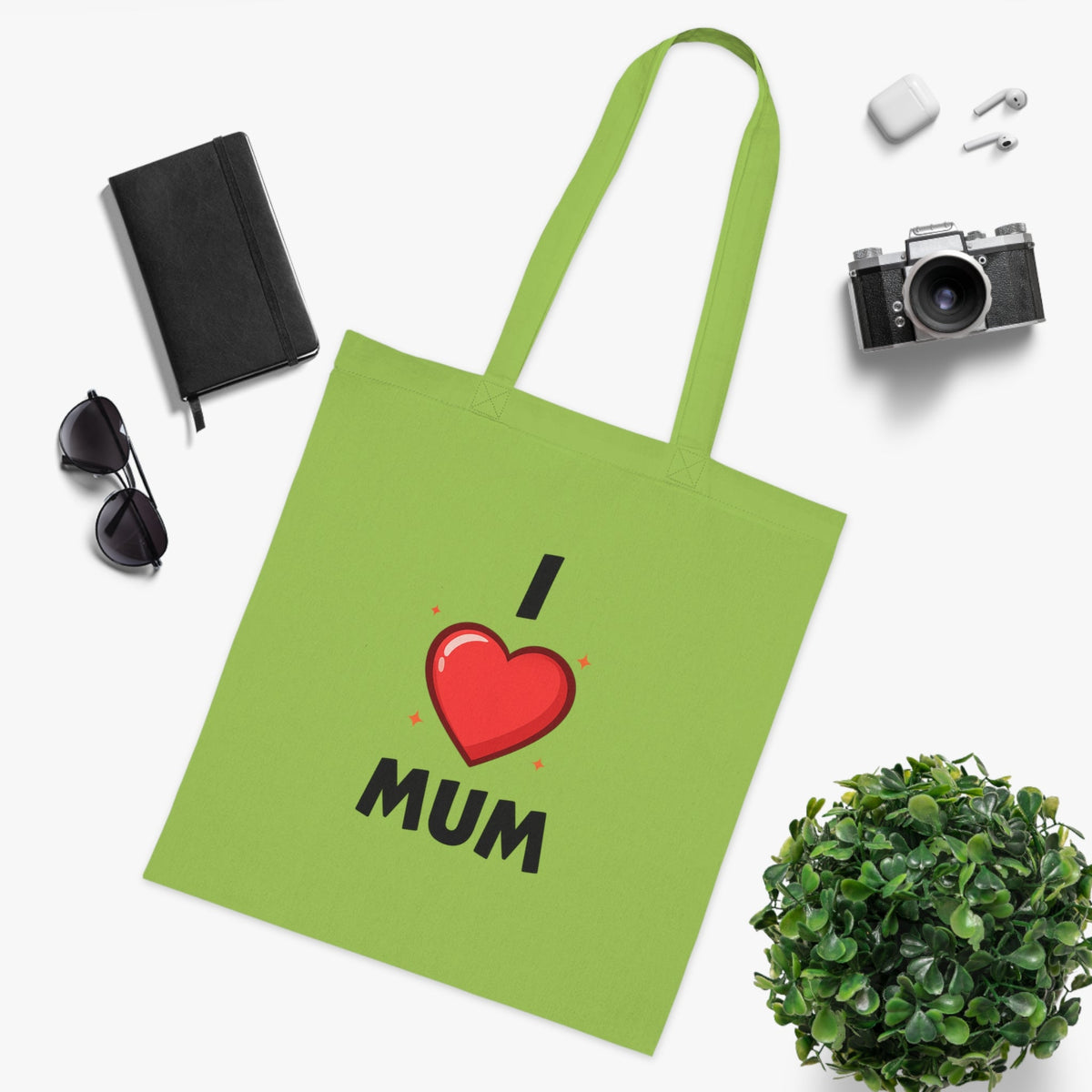 I Love Mum Tote Bag | Reusable Canvas Shopping Bag | Gift for Mum | Mother's Day Gift | Everyday Tote | Gifts & Lifestyle - SJM Print Store