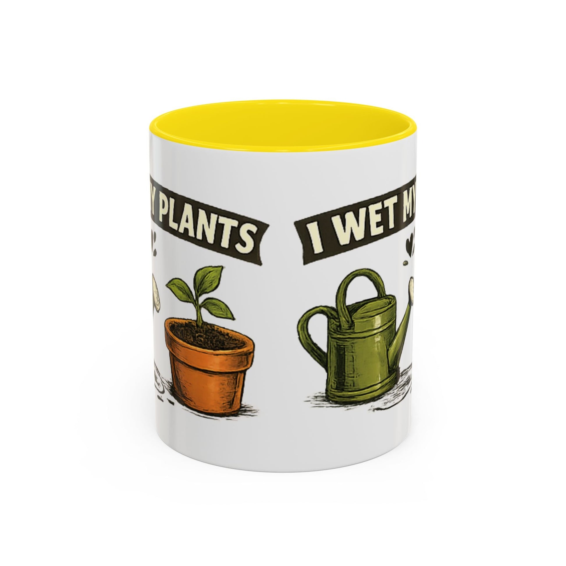 I Wet My Plants Funny Gardeners Accent Coffee Mug - SJM Print Store
