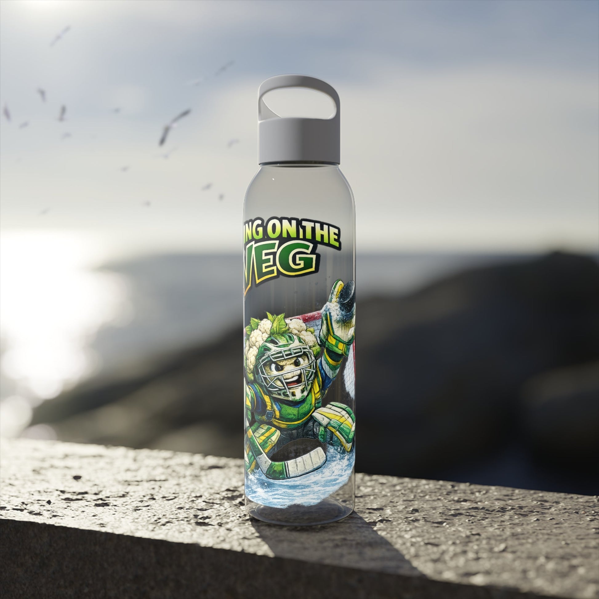 Ice Hockey Cauliflower Water Bottle - SJM Print Store
