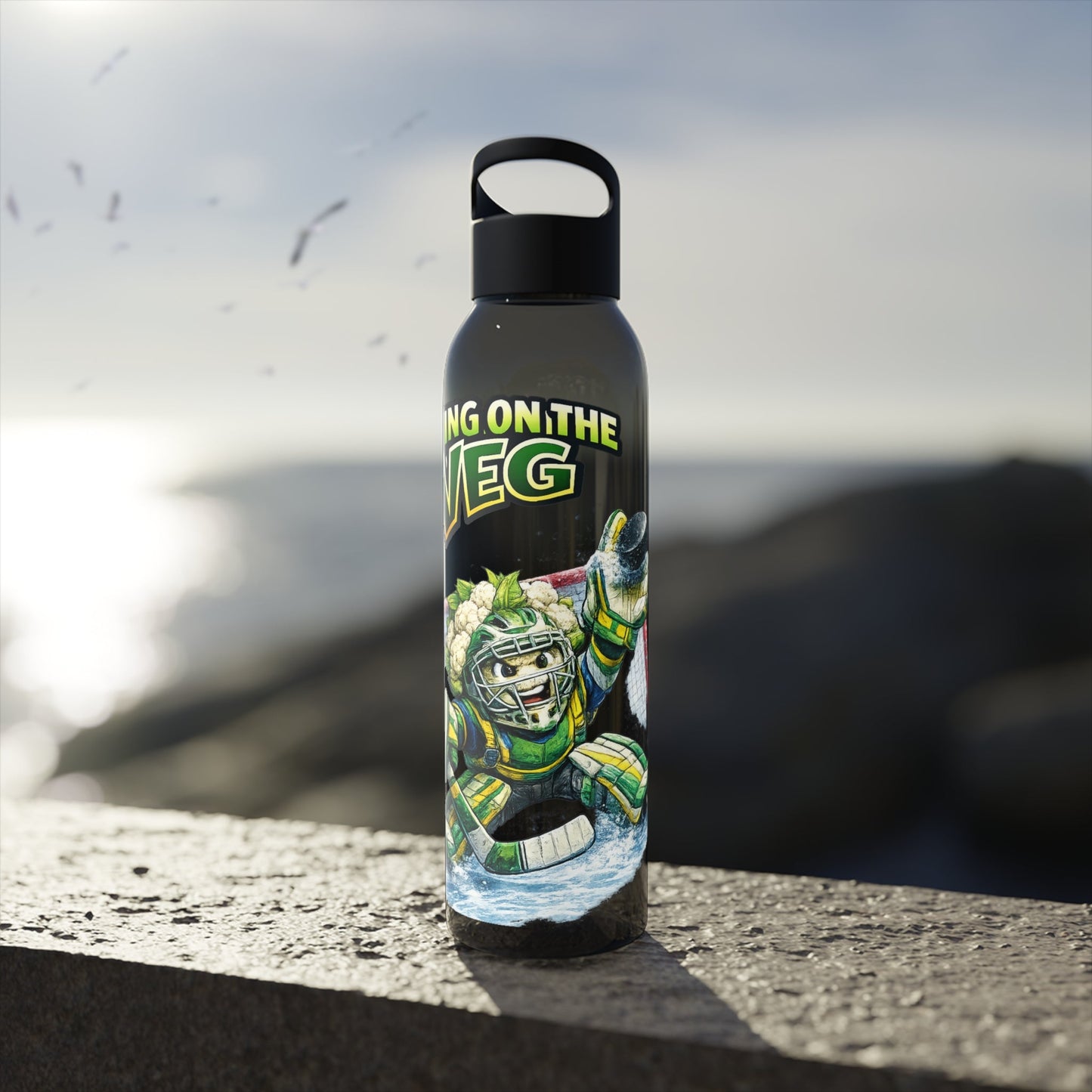 Ice Hockey Cauliflower Water Bottle - SJM Print Store