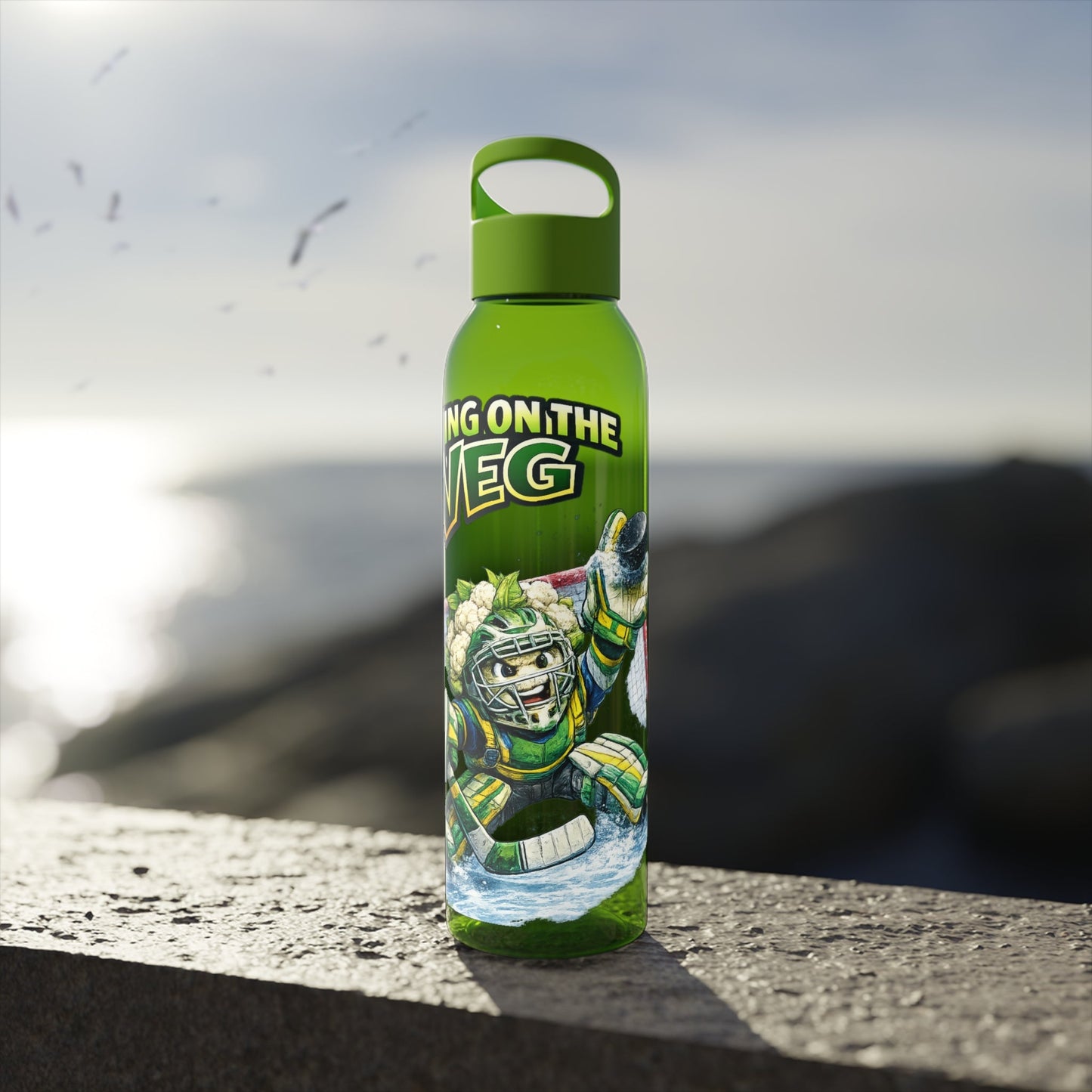 Ice Hockey Cauliflower Water Bottle - SJM Print Store