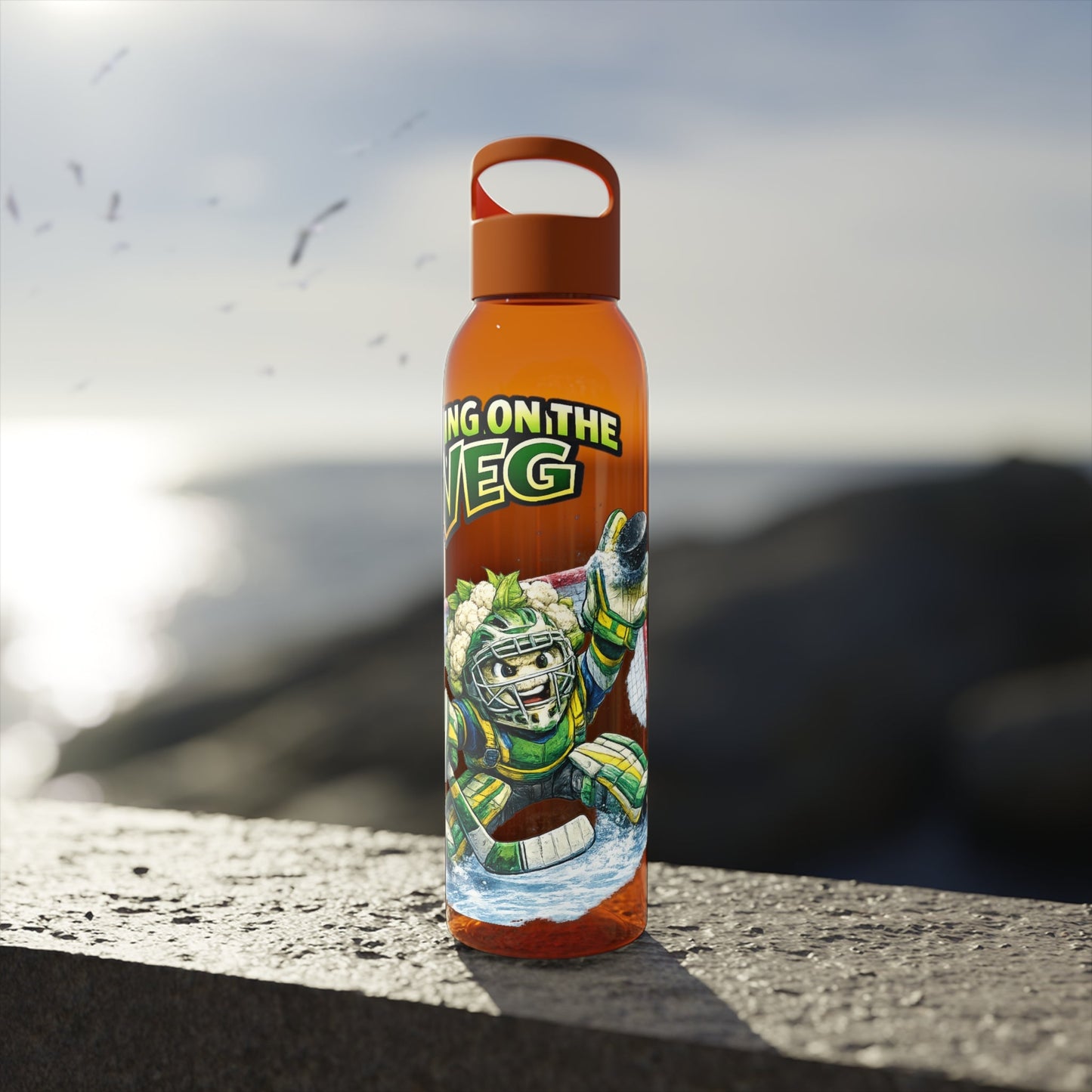 Ice Hockey Cauliflower Water Bottle - SJM Print Store