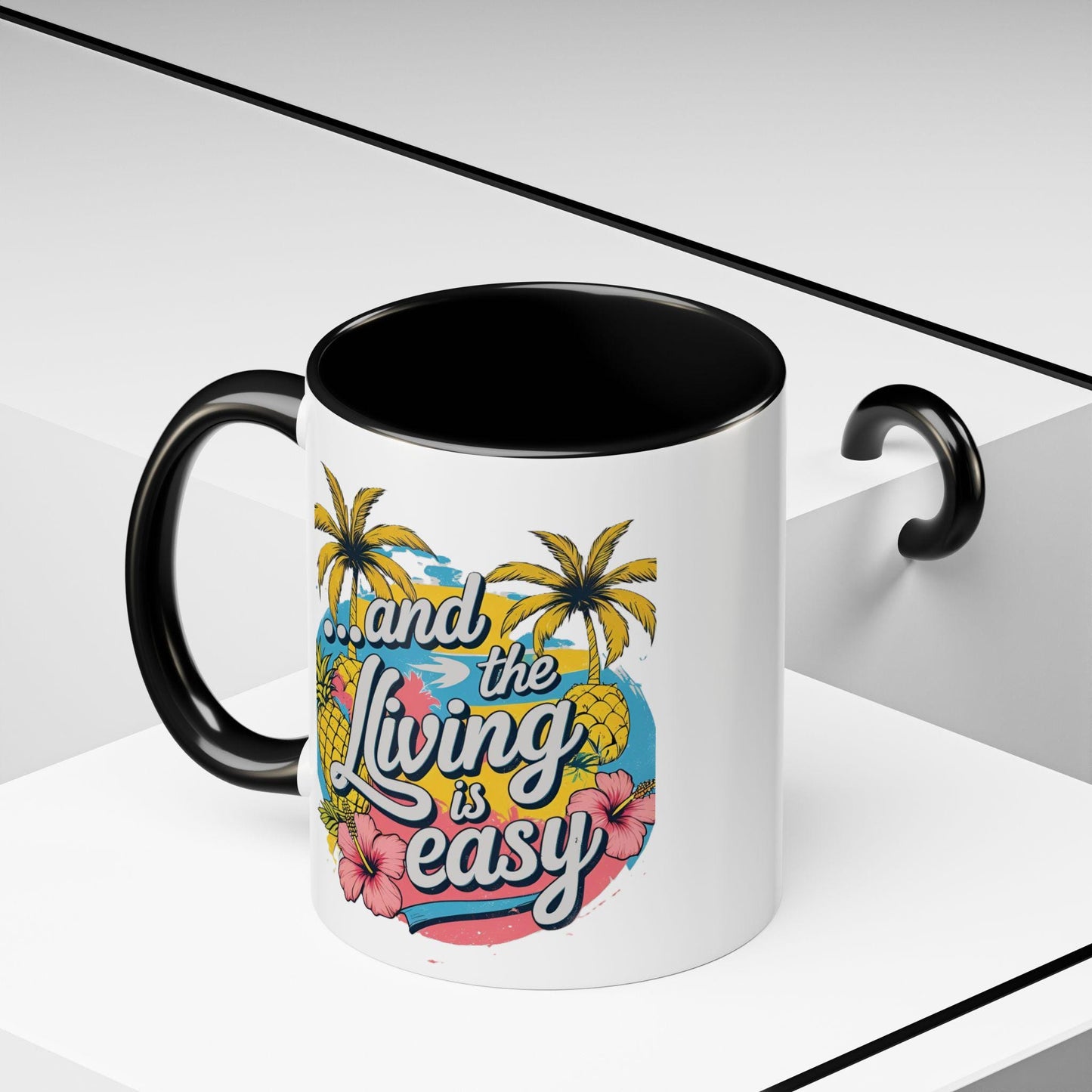 Tropical Coffee Mug with Fun Tropical Design, Perfect for Summer, Gifts for Coffee Lovers, Vacation Vibes, Relaxation