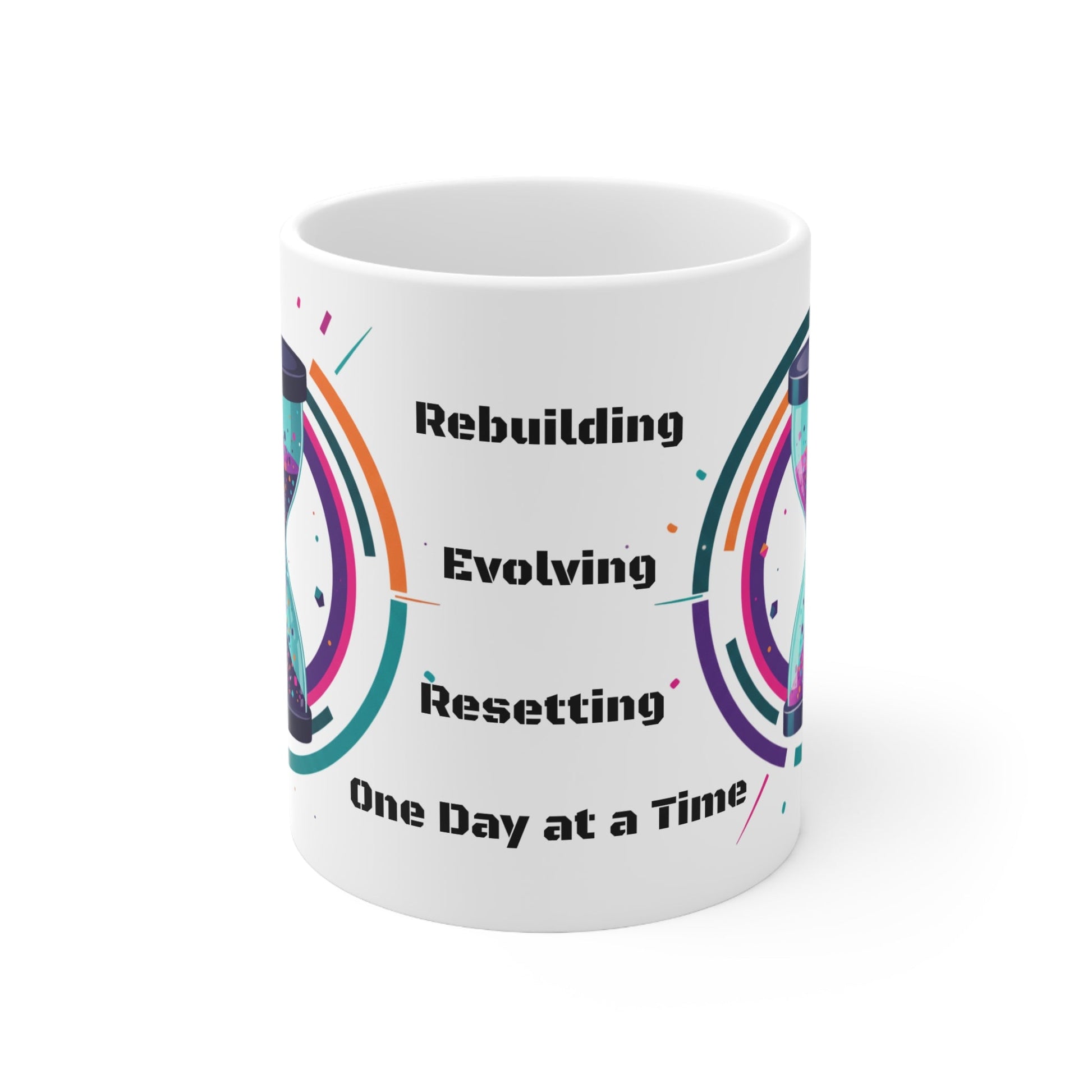Inspirational Mug â€” "Rebuilding, Evolving, Resetting One Day at a Time" - SJM Print Store
