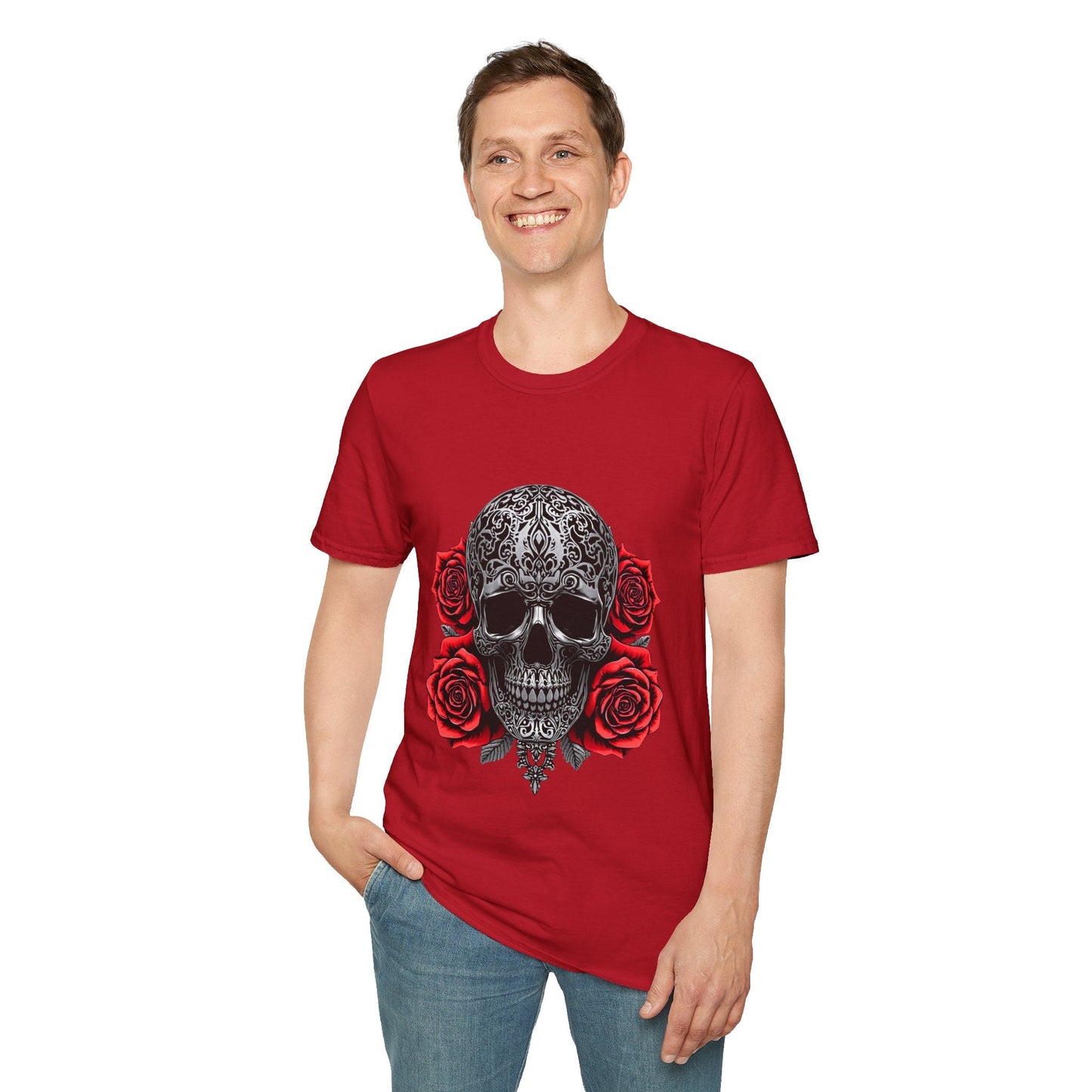 Iron Skull & Red Roses Tattoo Inspired Tee - SJM Print Store
