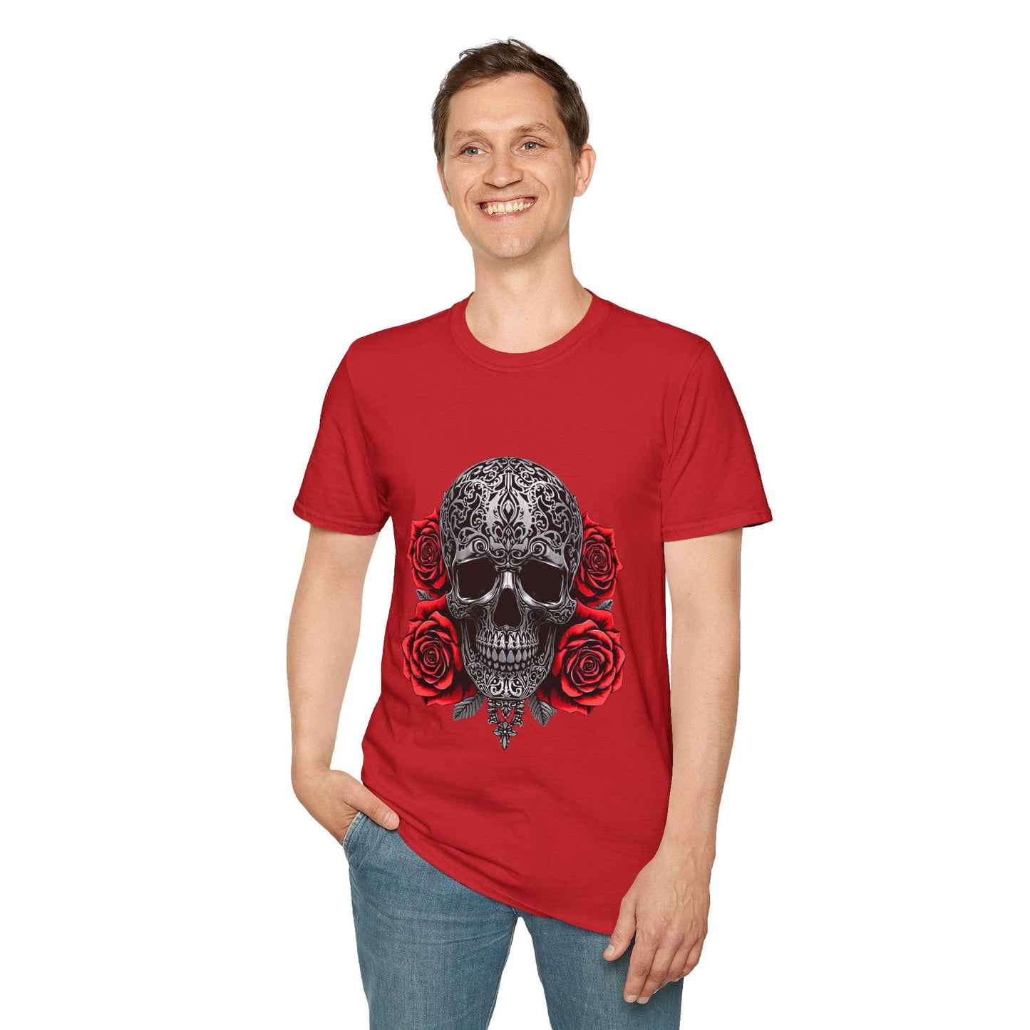 Iron Skull & Red Roses Tattoo Inspired Tee - SJM Print Store