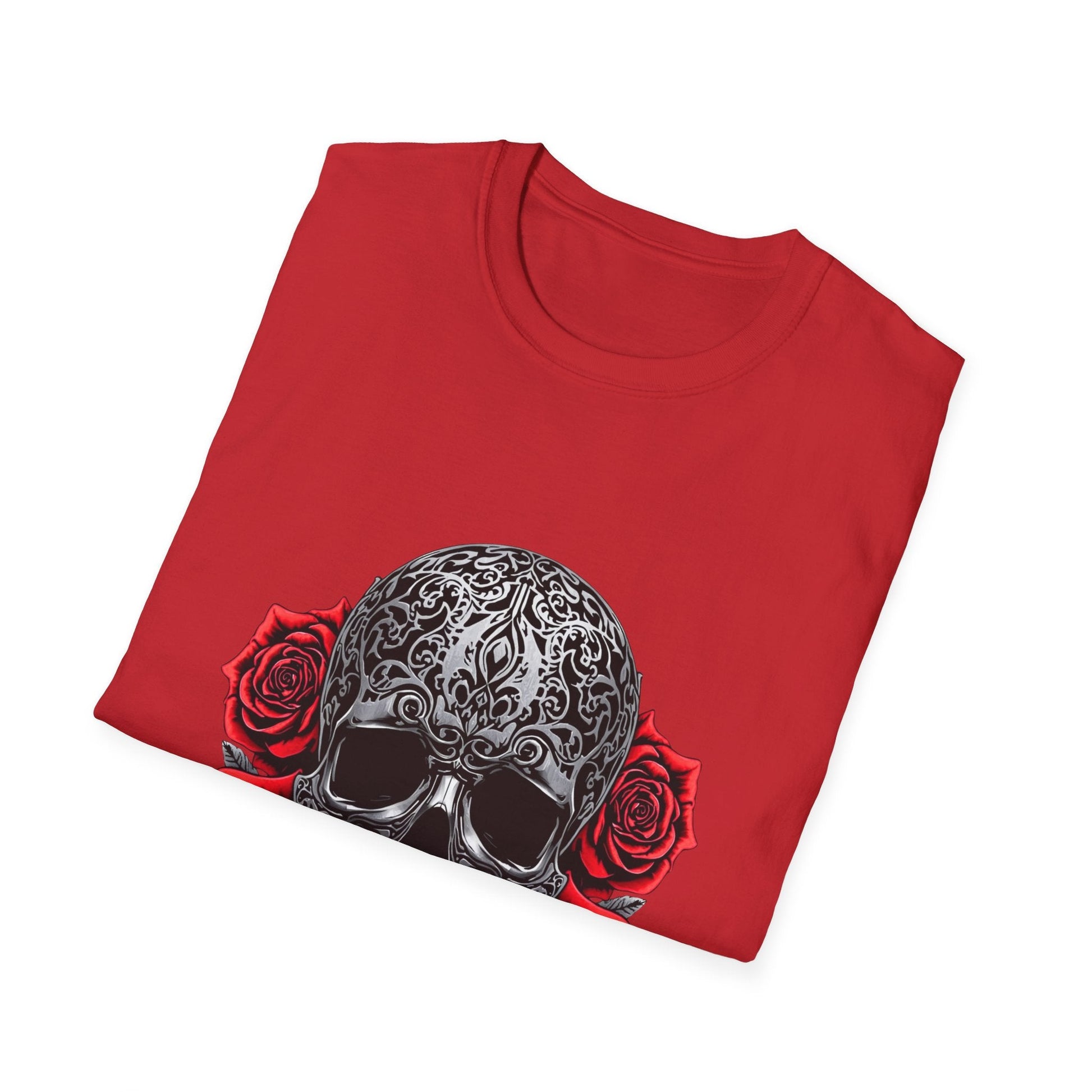 Iron Skull & Red Roses Tattoo Inspired Tee - SJM Print Store