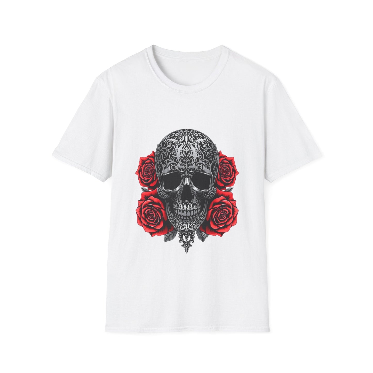 Iron Skull & Red Roses Tattoo Inspired Tee - SJM Print Store