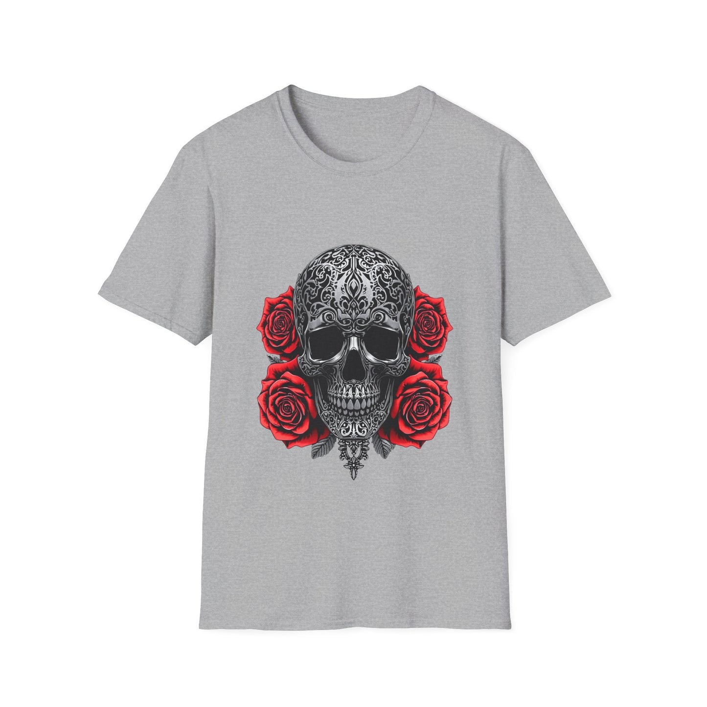 Iron Skull & Red Roses Tattoo Inspired Tee - SJM Print Store