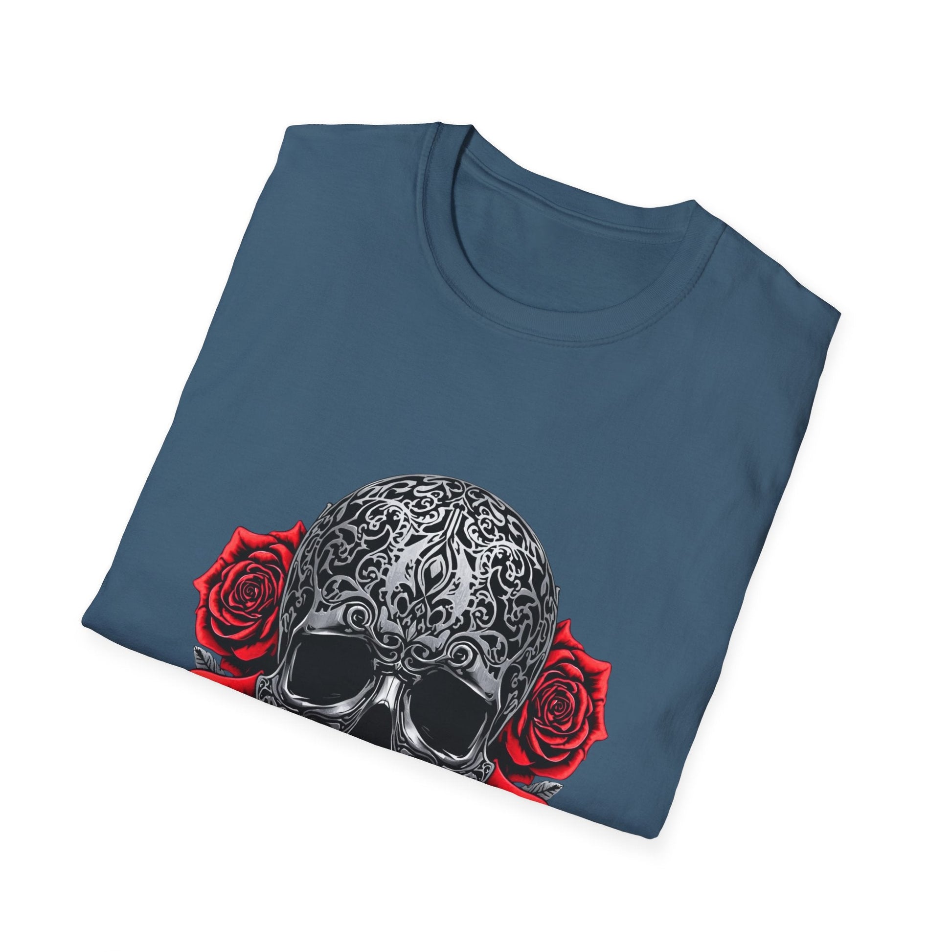 Iron Skull & Red Roses Tattoo Inspired Tee - SJM Print Store