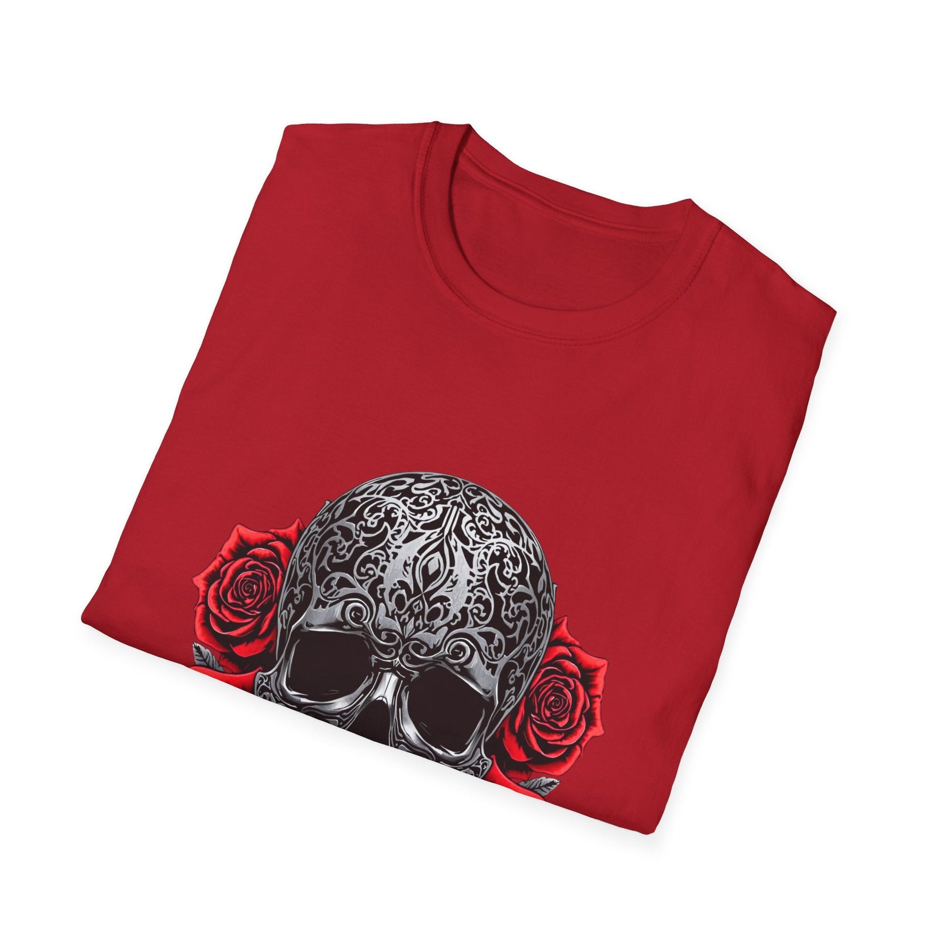 Iron Skull & Red Roses Tattoo Inspired Tee - SJM Print Store